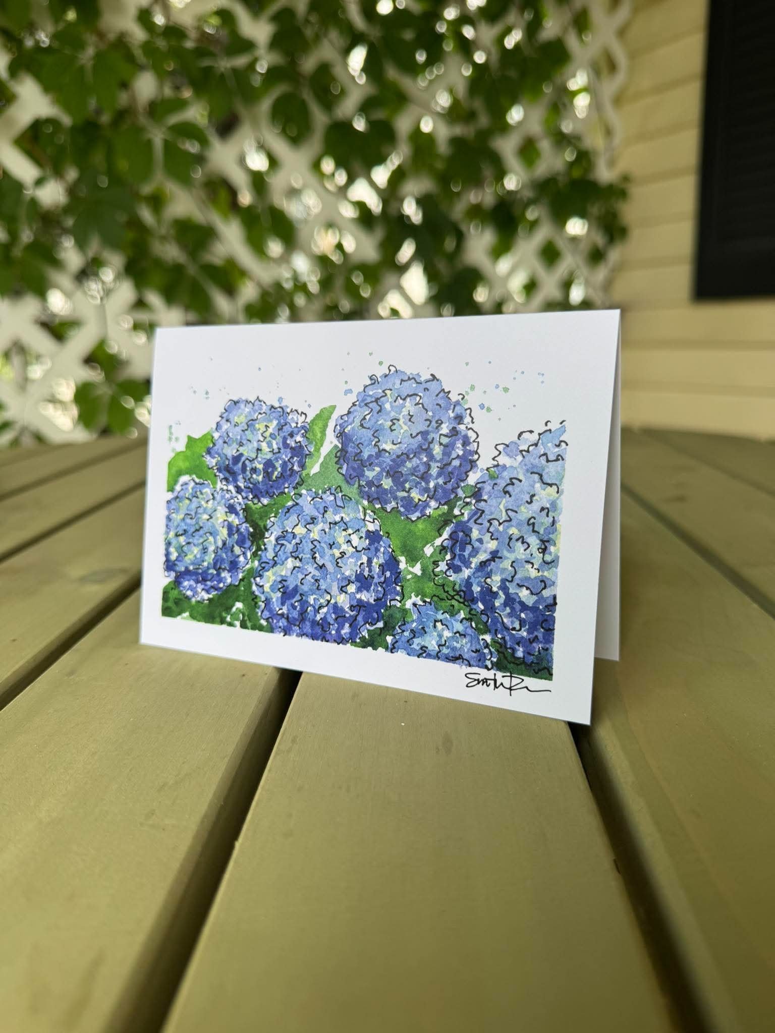 Gift Card, Blue Hydrangea, by SamSconsin Art