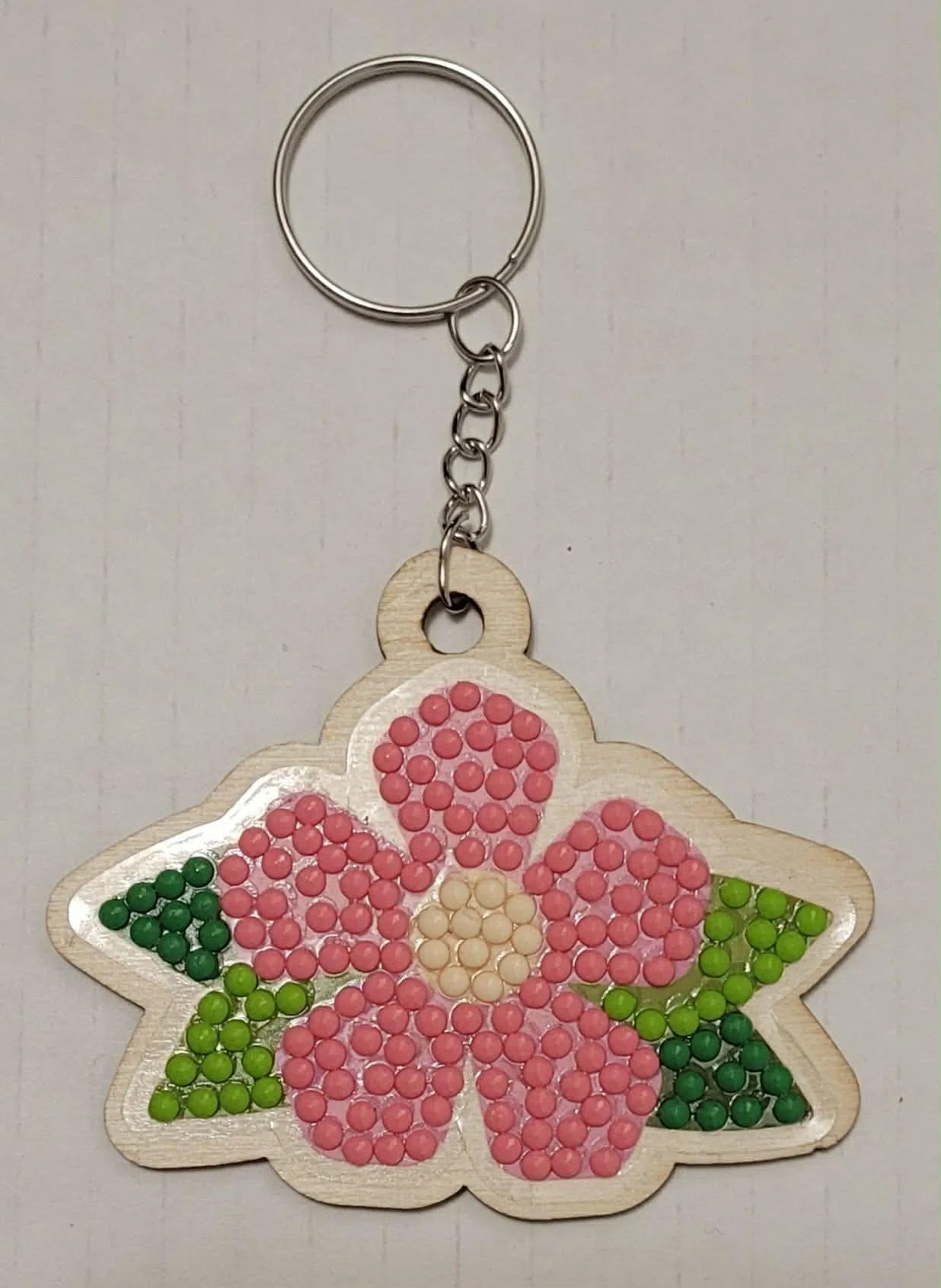 Diamond Art Flower  Key Chain by Dragon Heart Crafts