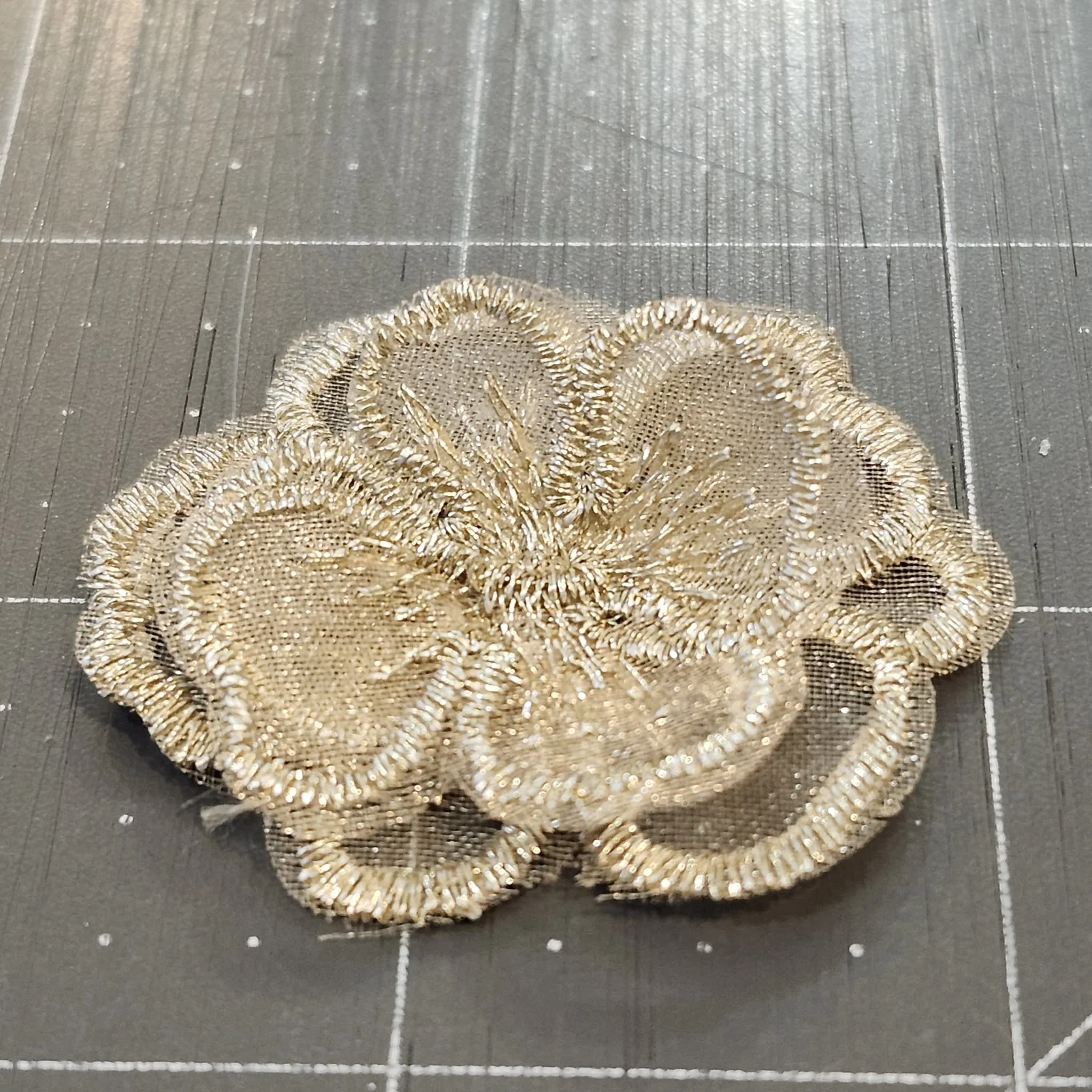 Gold Flower Embroidered Fabric