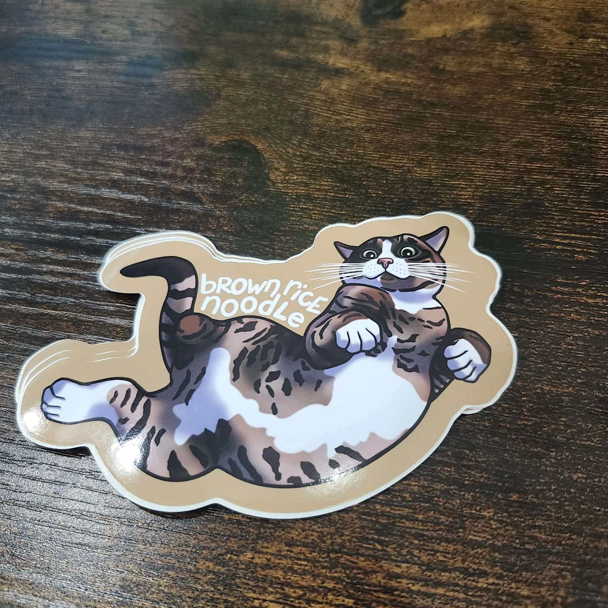Brown Rice Noodle, Sticker / Decals by Lionheart Art and Designs