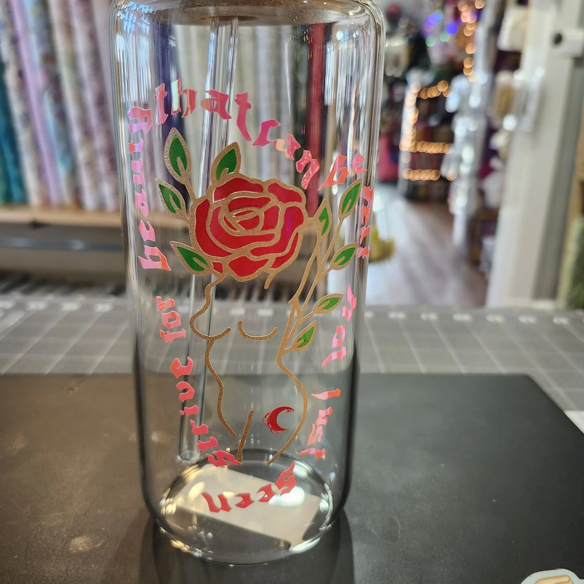 Strive For Beauty, Glass Tumbler by Laura