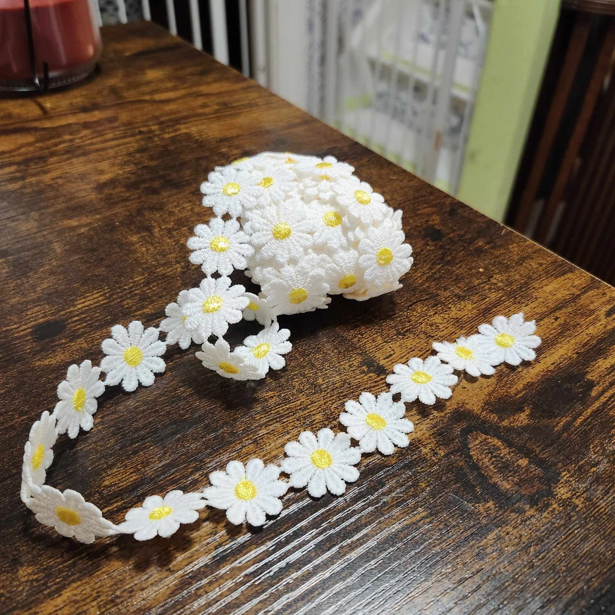 4yards Daisy Lace Trim Sunflower Decorating Lace Embroidery
