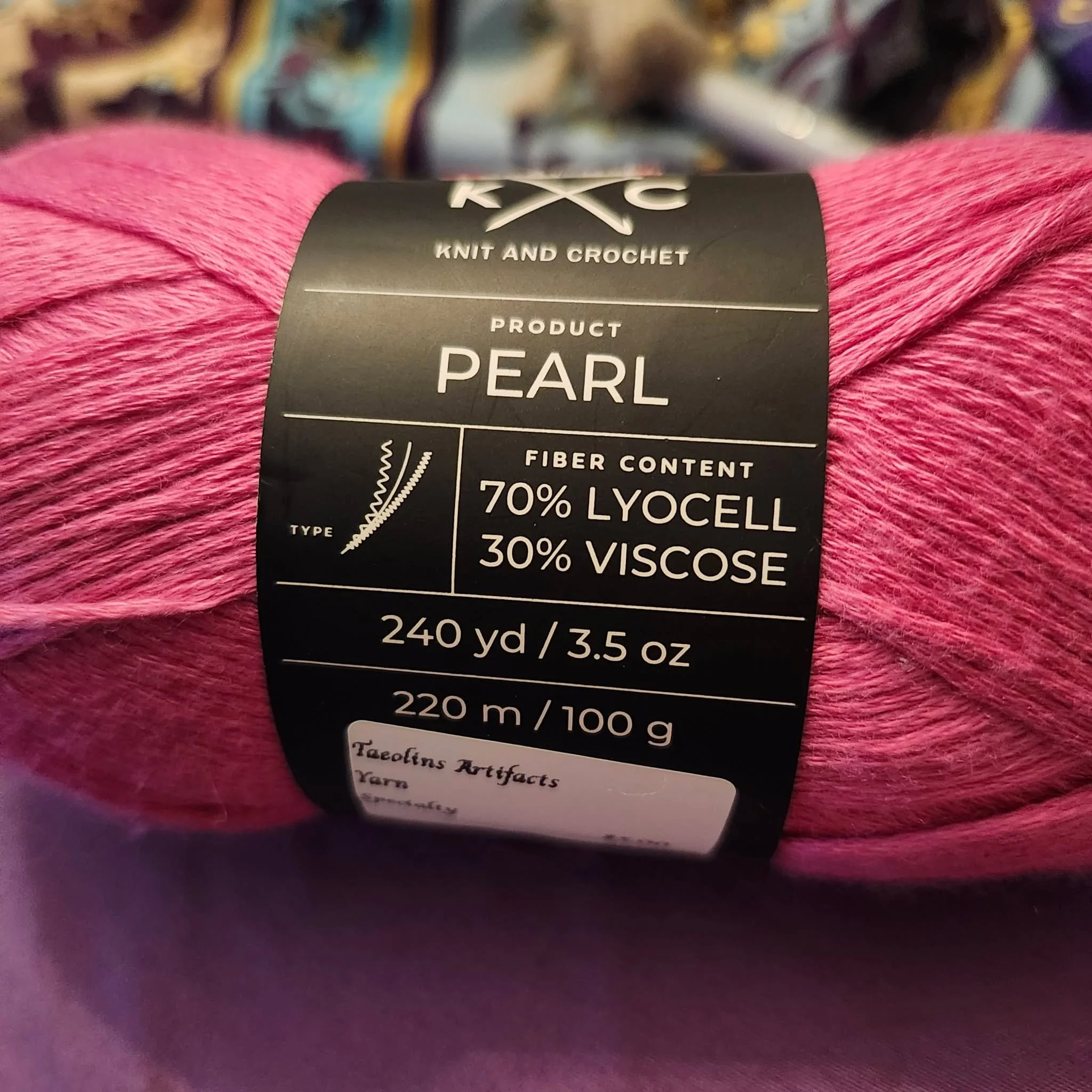 Coral Rose yarn, 70% Lyocell 30%Viscose, 240 yards Taeolin's Artifacts