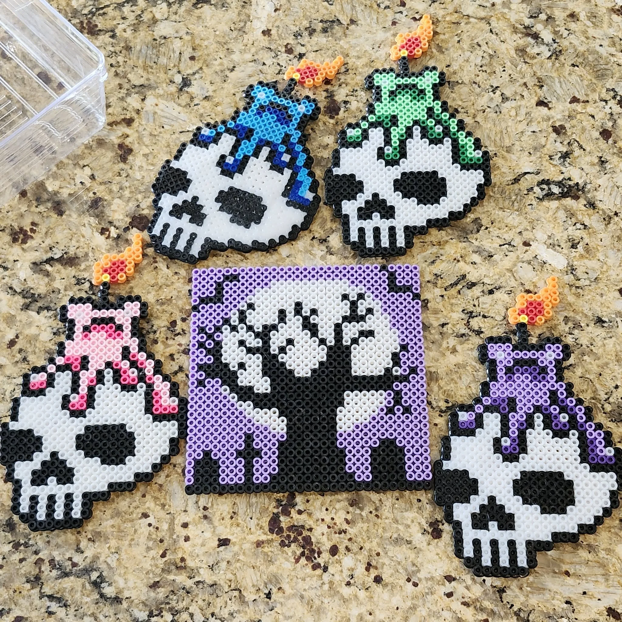 5PC Skull Coaster Set by The Fox Witch Who Reads Everything