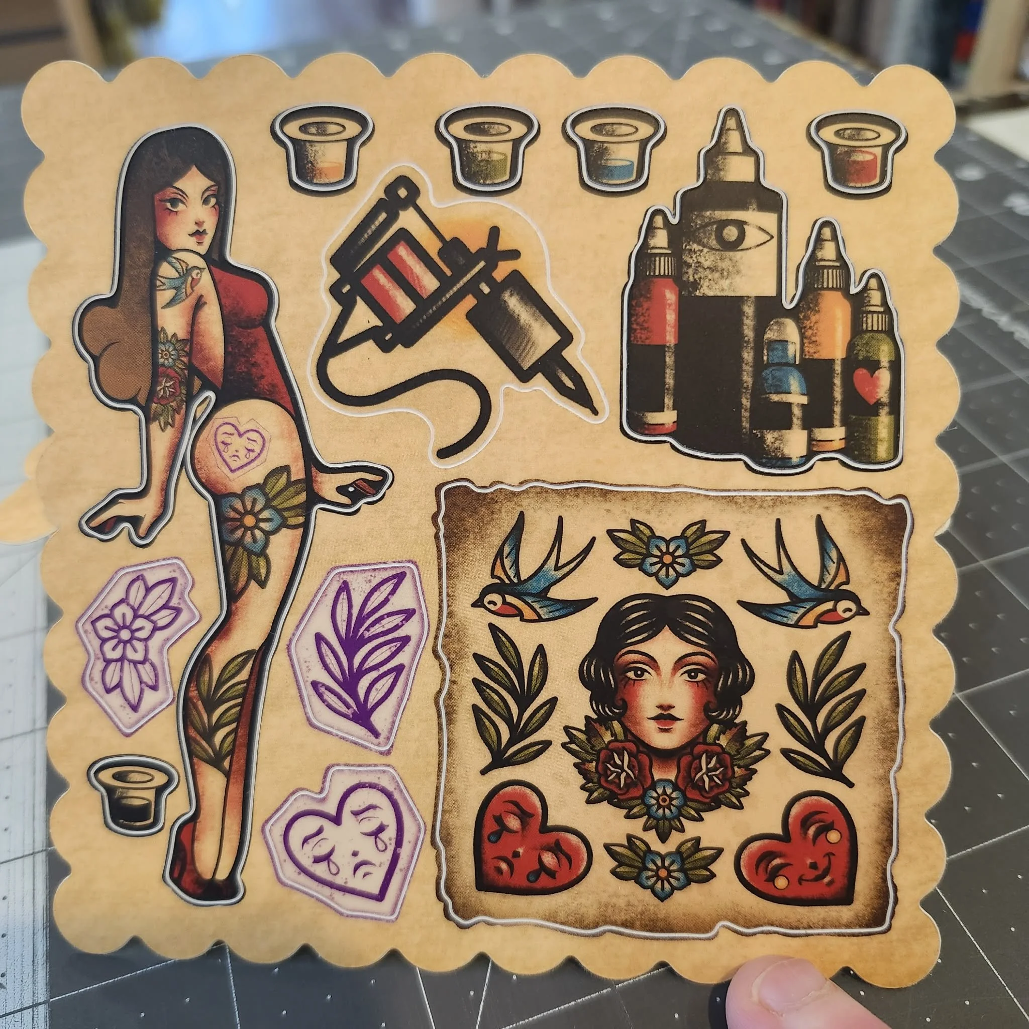 5X5 Sticker Sheet by Tattooed Mannequin