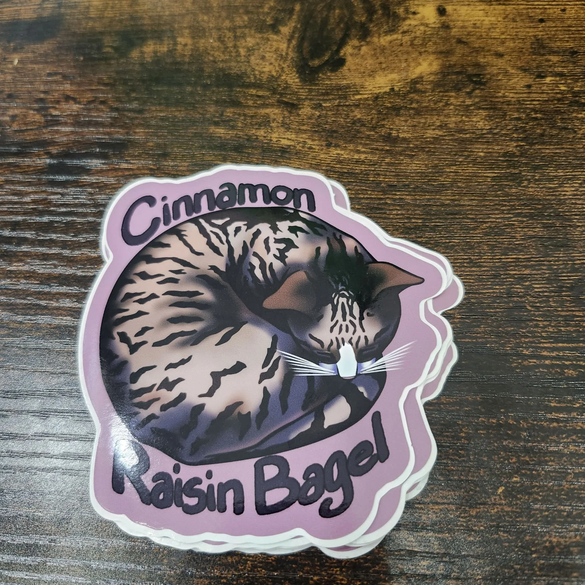 Cinnamon Raisin Bagel , Sticker / Decals by Lionheart Art and Designs