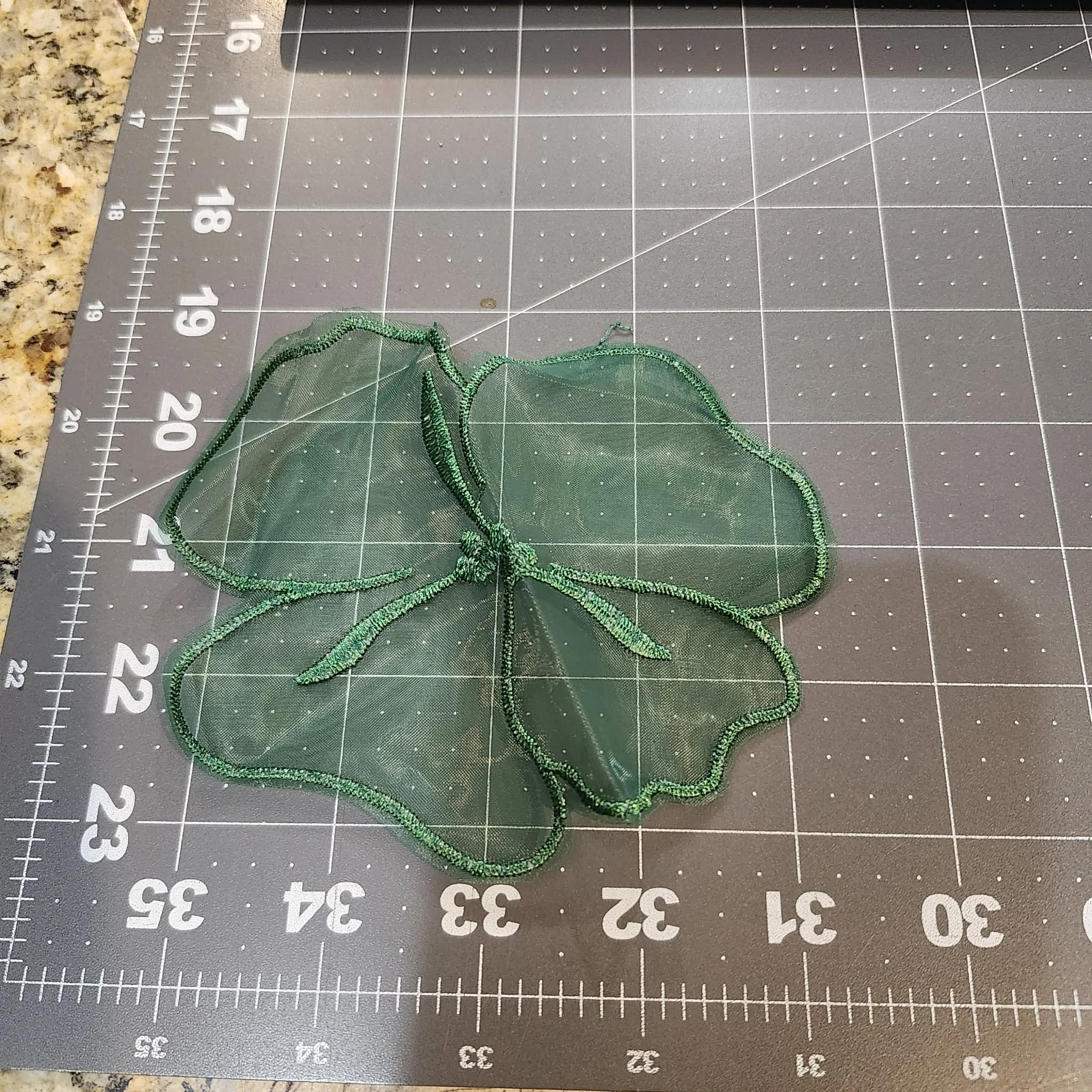 Green Mesh Flower Applique Patch