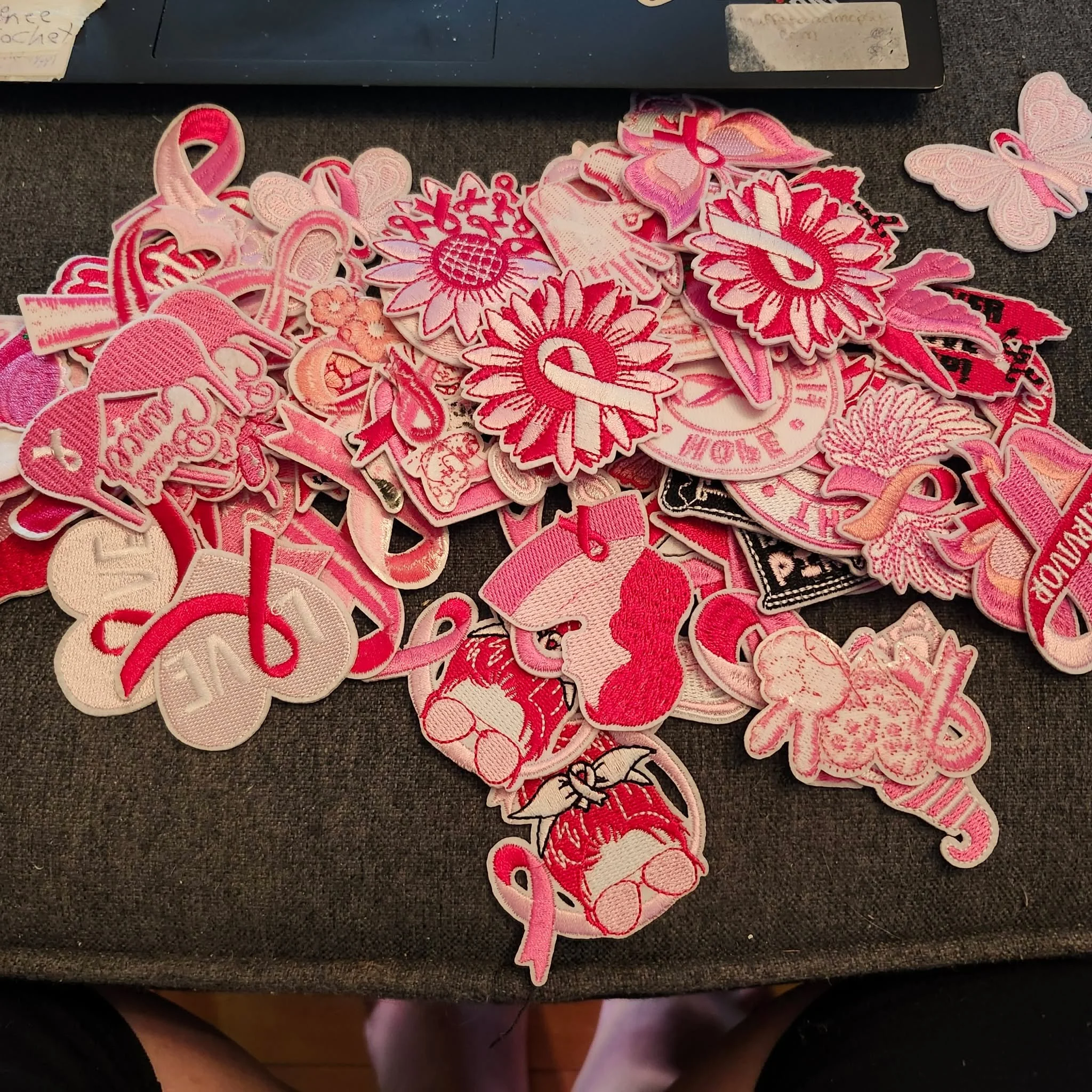 Pink Ribon Iron On Patches