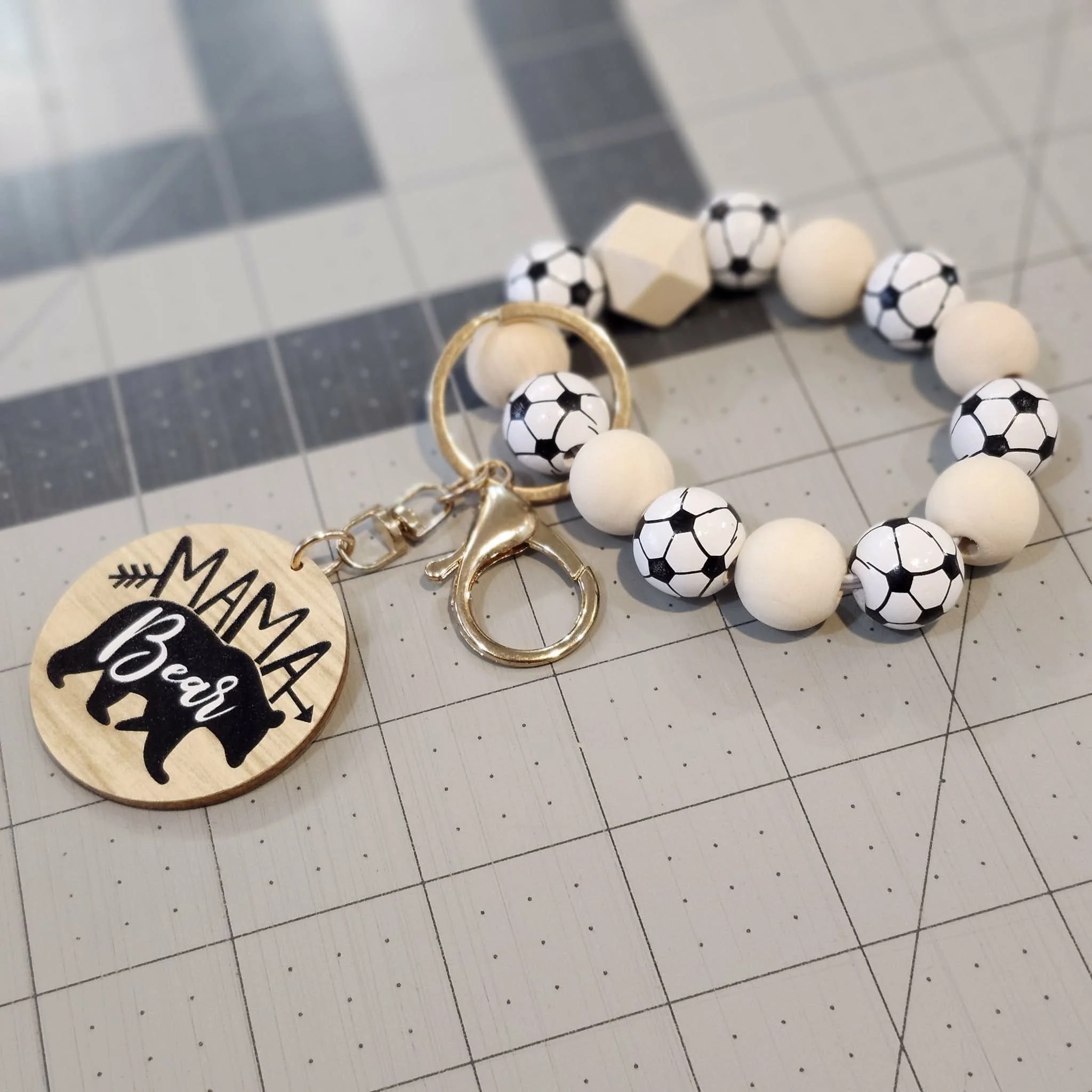 Soccer Mom, Mama Bear, Key Chain