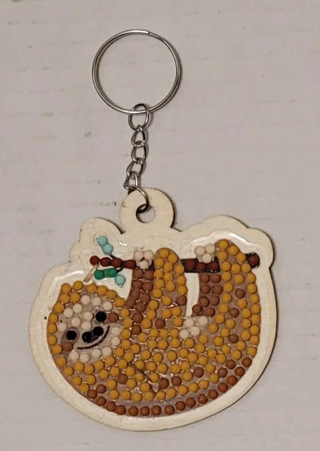 Sloth Diamond Art Key Chains by Dragon Heart Crafts