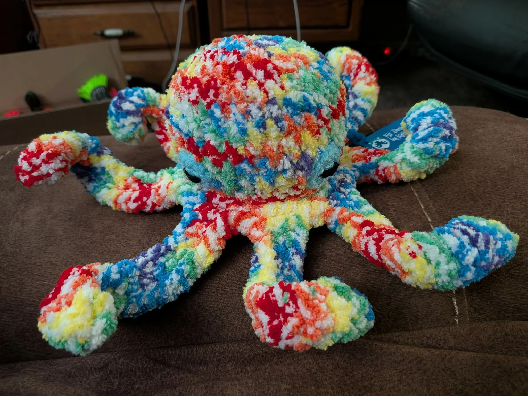 Fuzzy Rainbow Octopus by Kit Designs