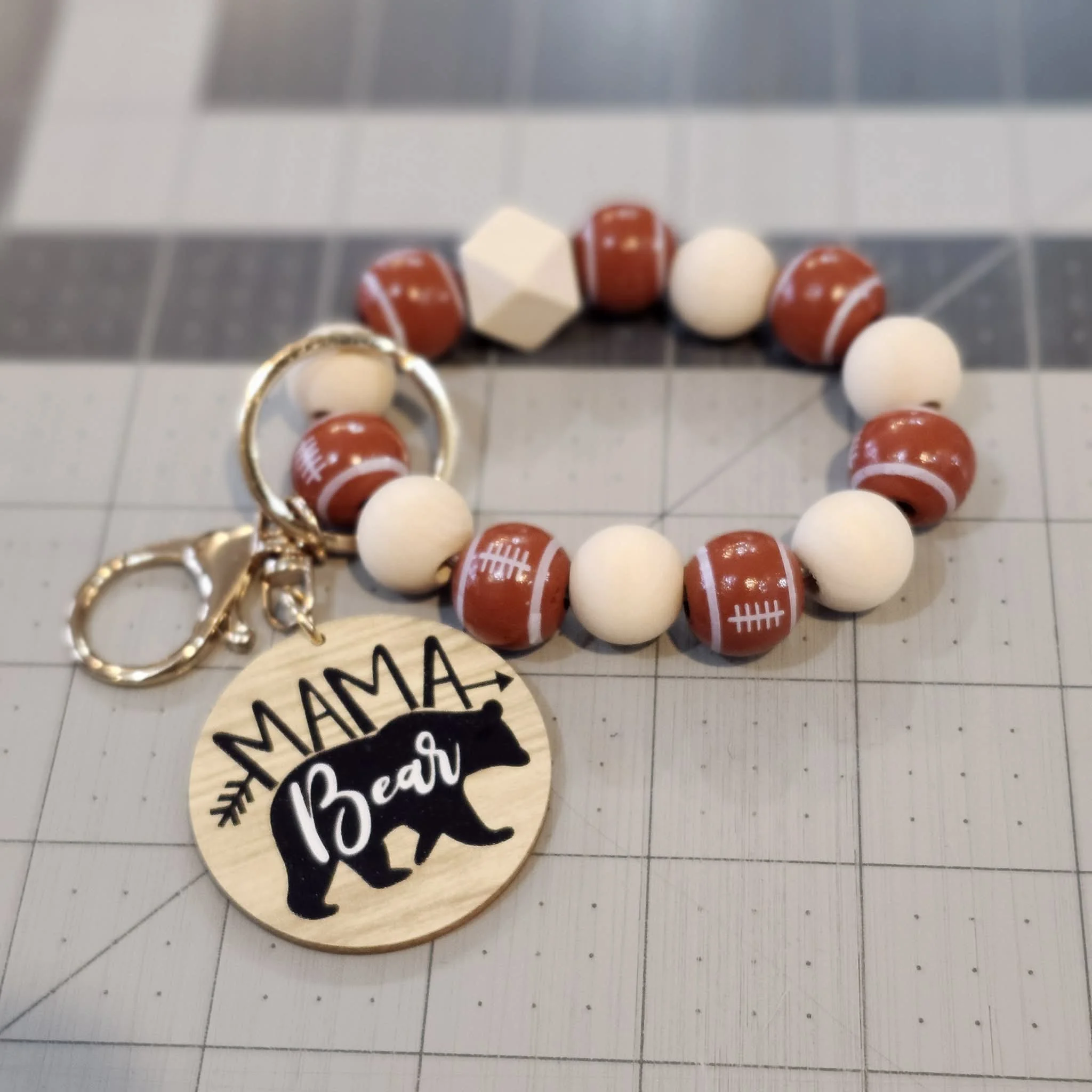 Rugby / Football Mom, Mama Bear, Key Chain