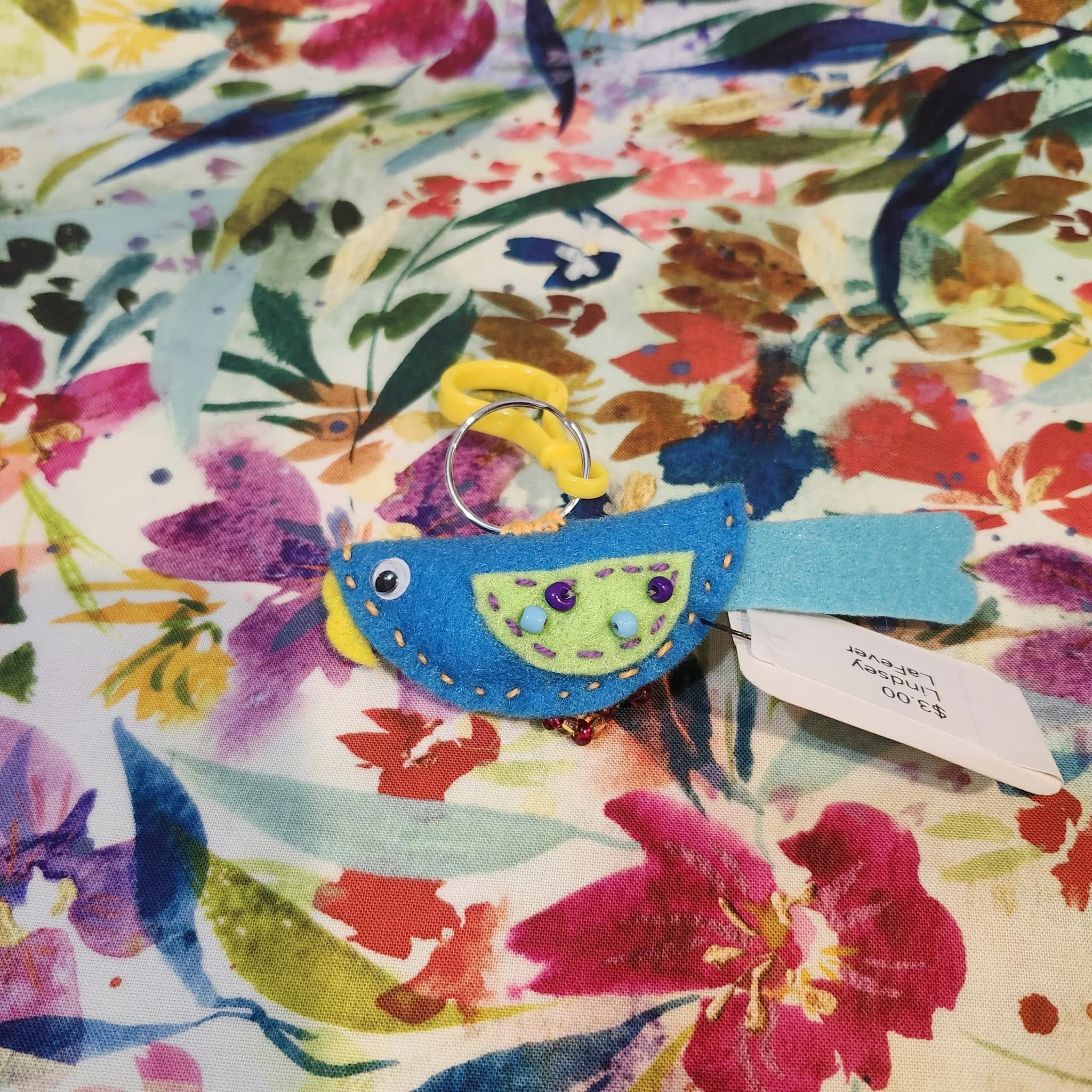 Blue Bird Key Chain by Michelle LeBrun