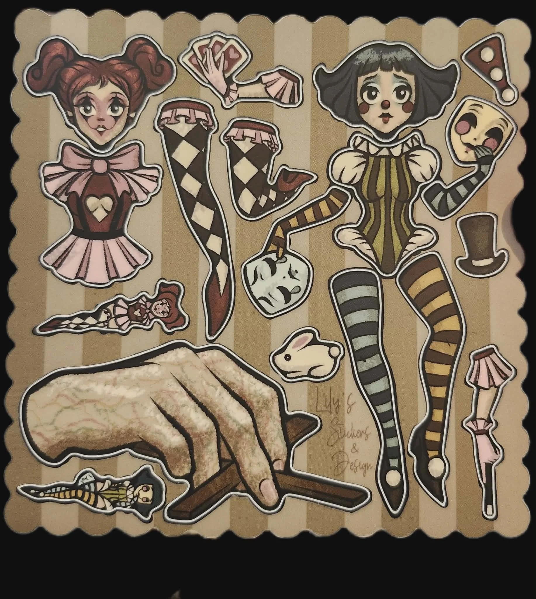 Clown Puppet Stickers, by Tattooed Mannequin
