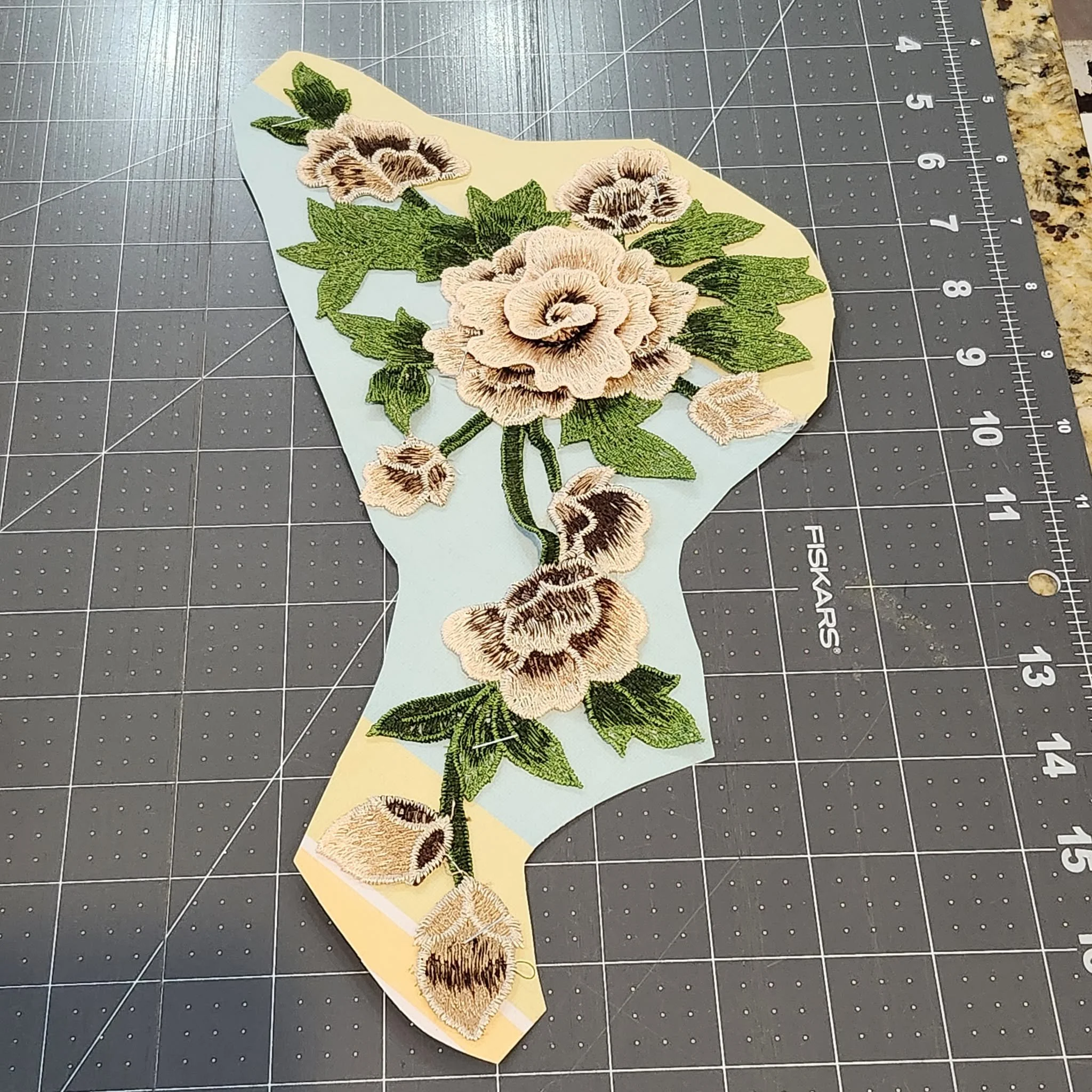 Embroidered Rose Applique Patches