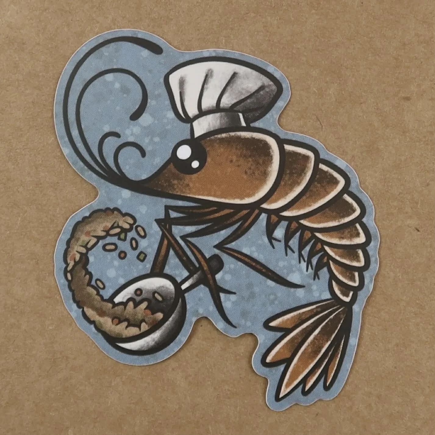 Shrimp Sticker by Tattooed Mannequin