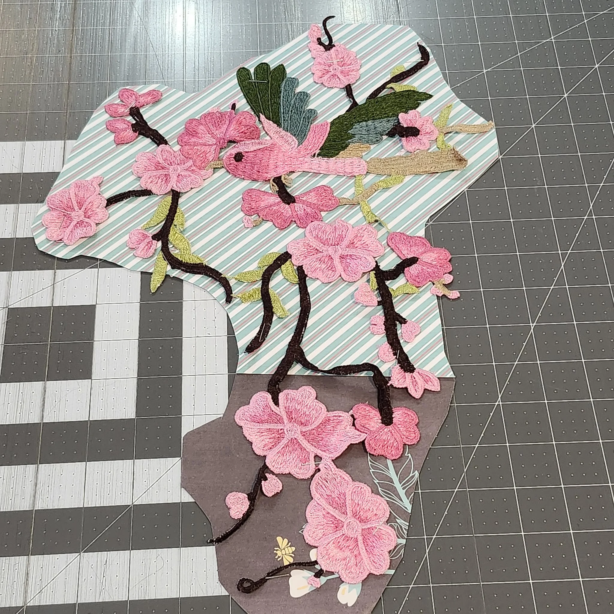 Embroidered Bird Applique Patch