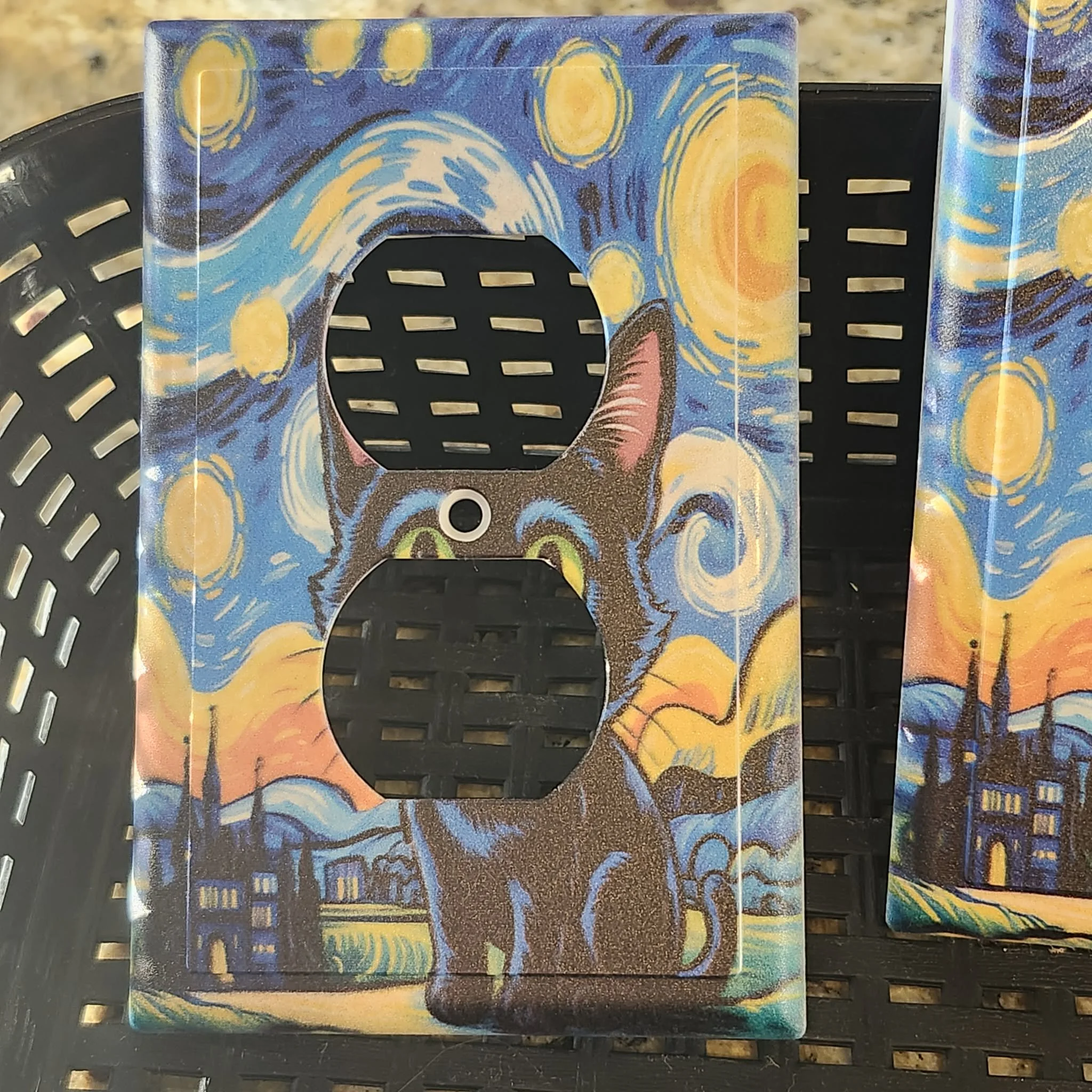 Van Gogh Kitten, 1 Gang Outlet Plate