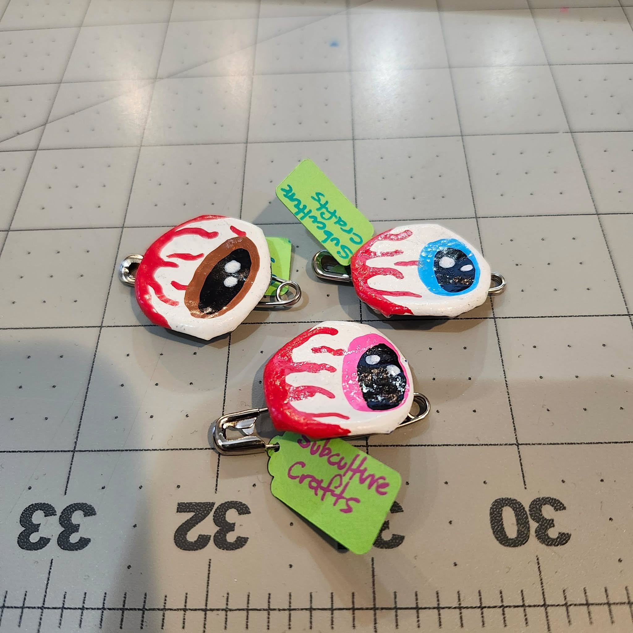 Eye Ball Pins by Subculture Crafts