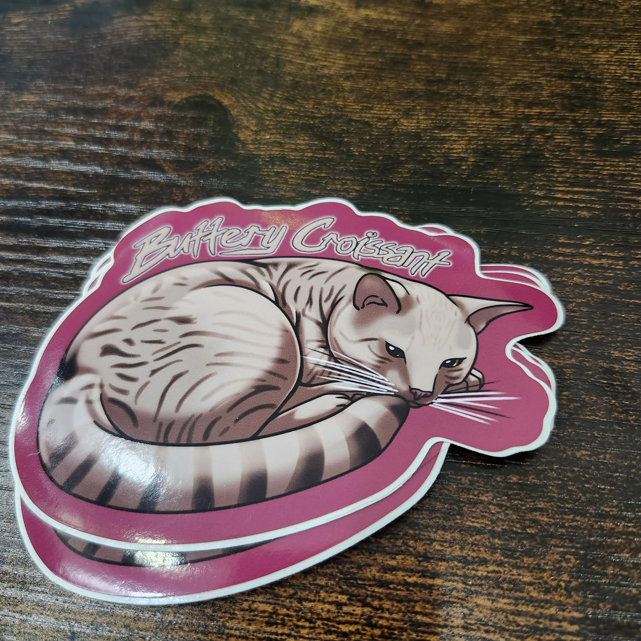 Buttery Croissant, Sticker / Decal by Lionheart Art and Designs
