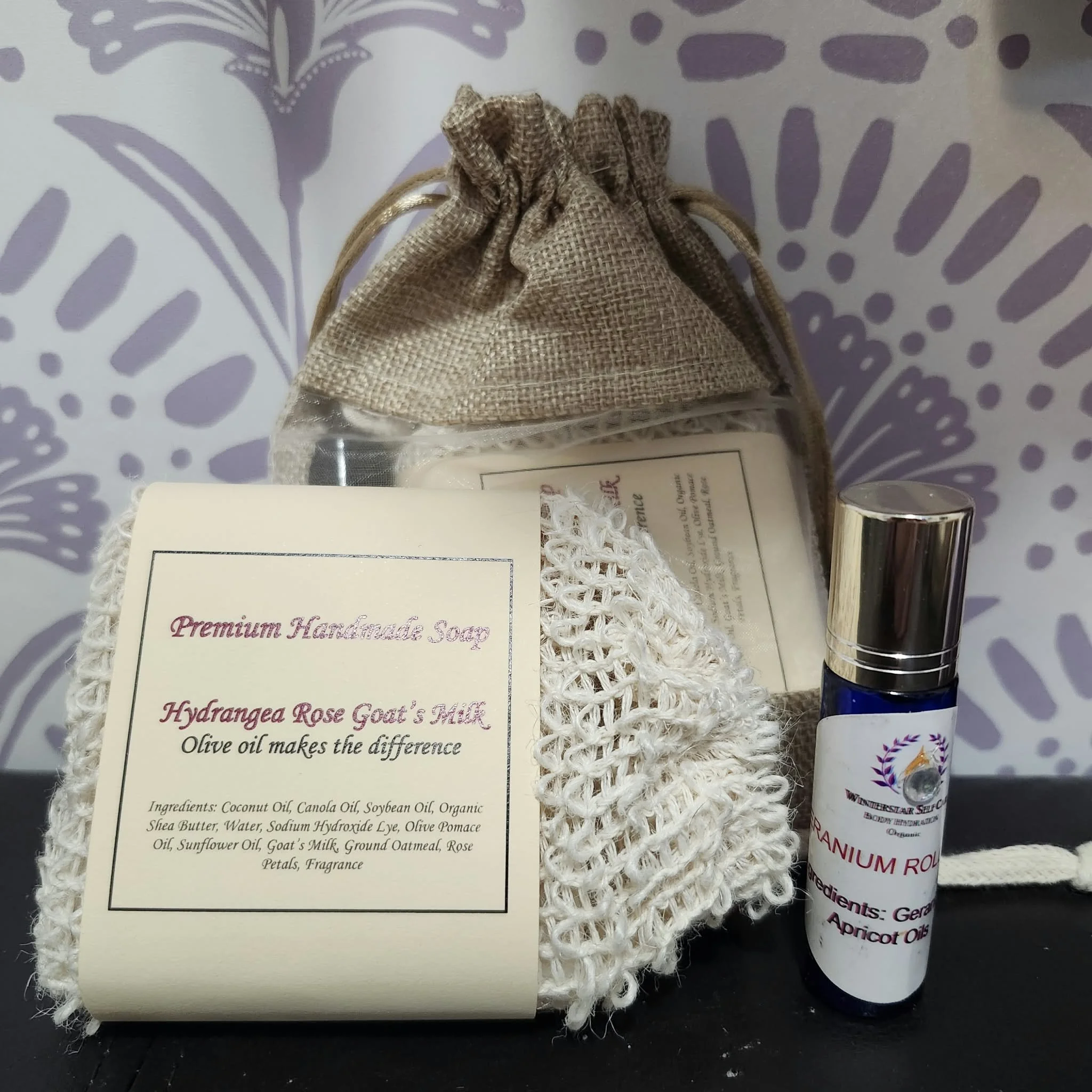 Hydrangea and Geranium Gift Set by Winterstar Self Care