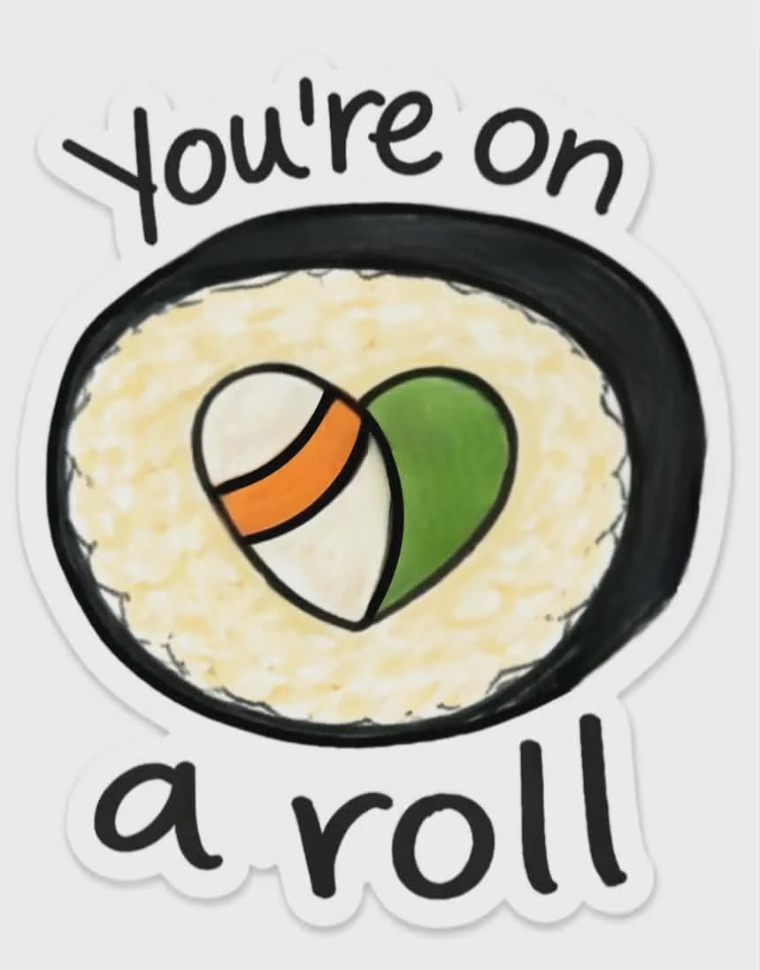 Sushi Sticker. Handmade by Art by: ØMG