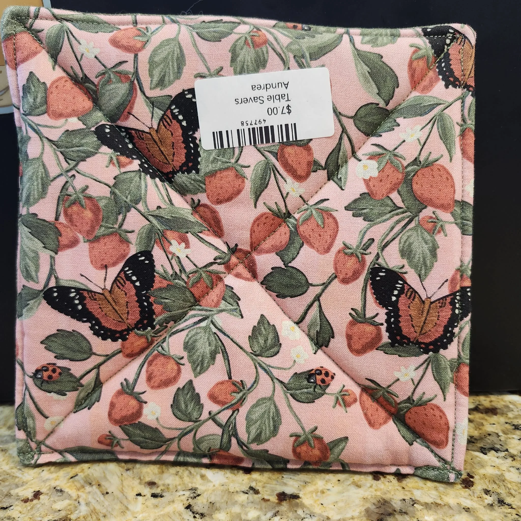 Strawberry Butterfly Table Saver / Pot Holder