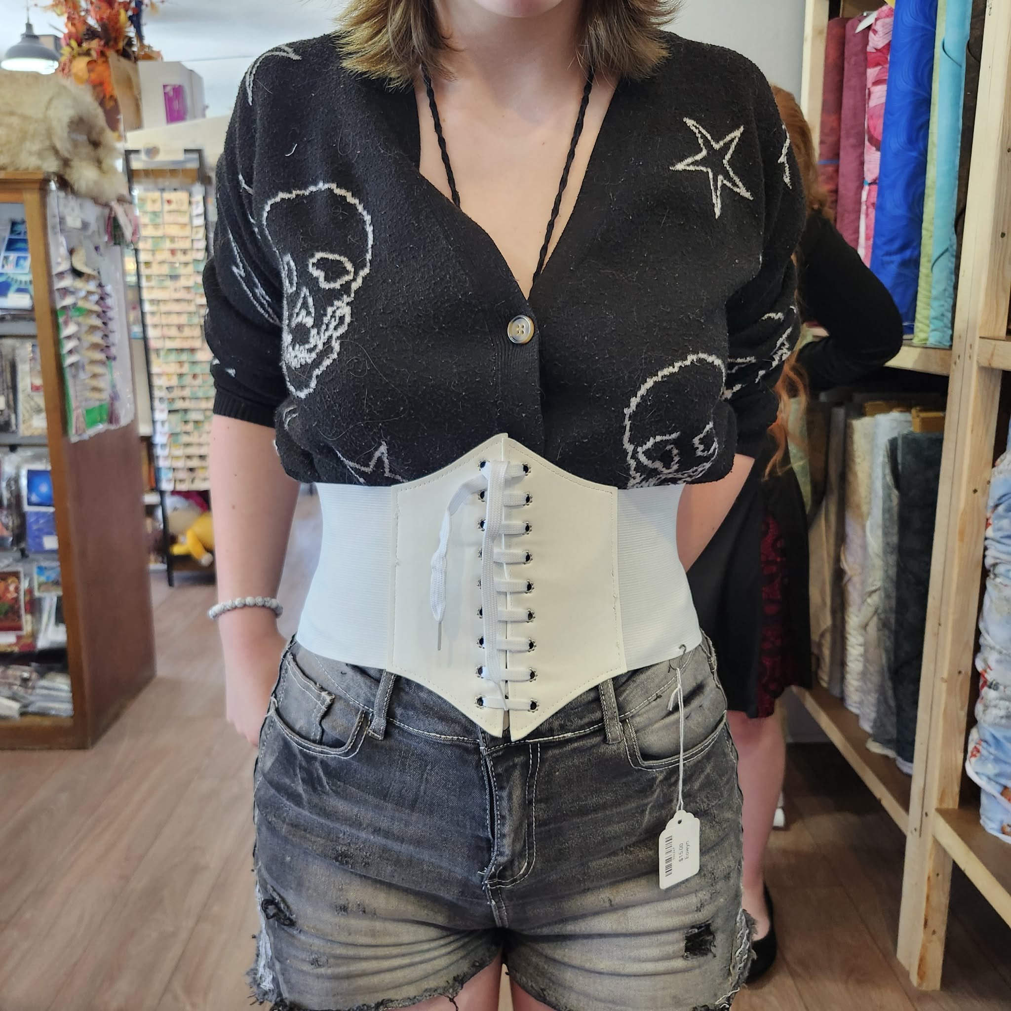 White Corset Belt