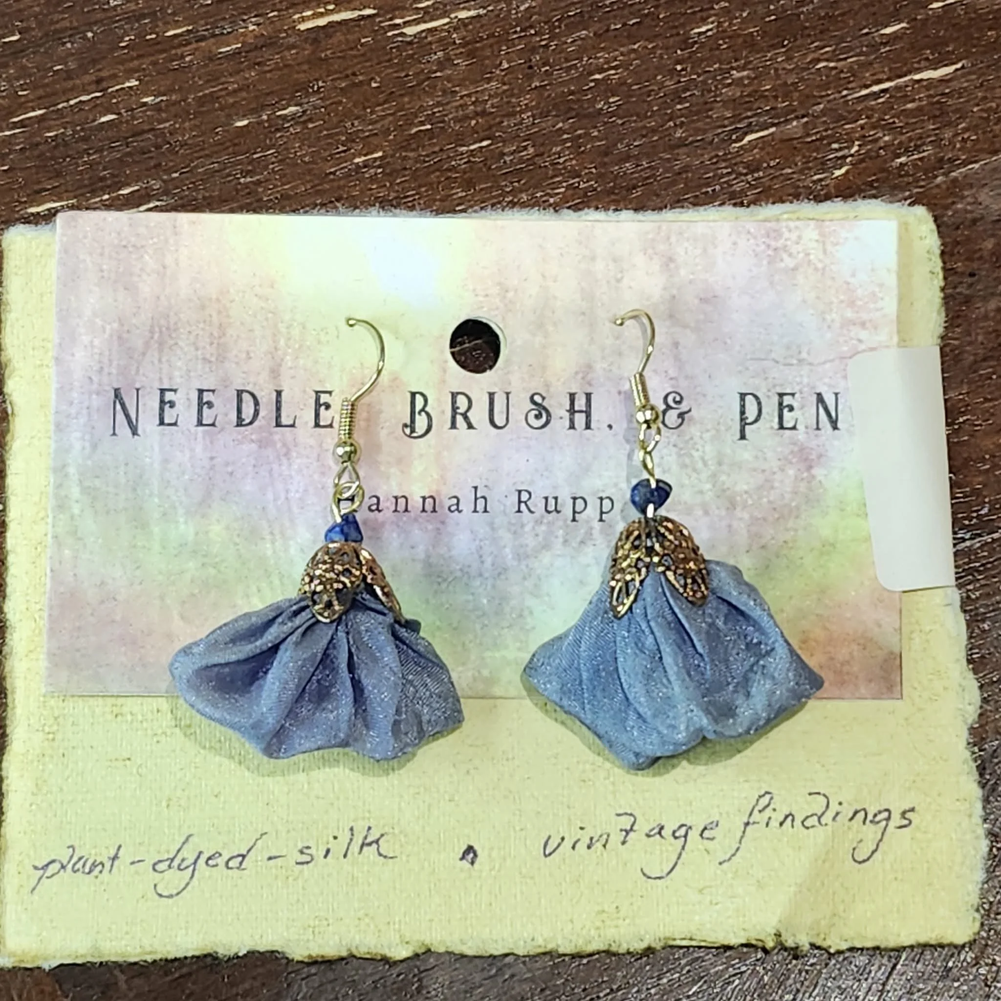 Vintage Styled, Handmade Earrings by Needle Brush Hand and Pen