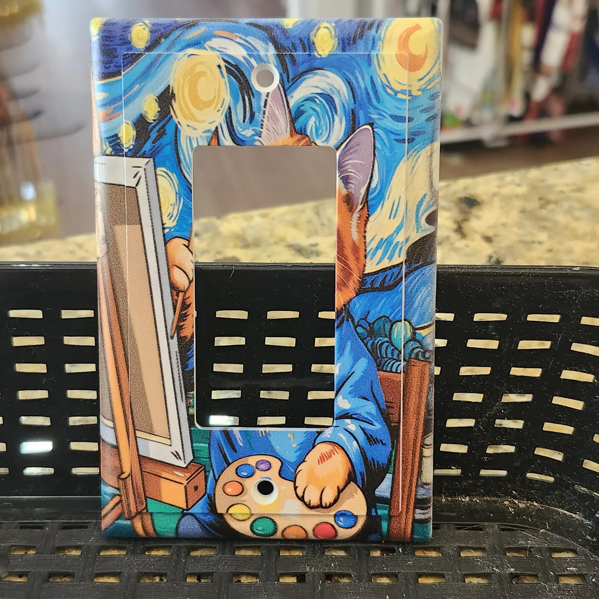 Orange Cat, Van Gogh, 1 Gang Rocker Switch Plate