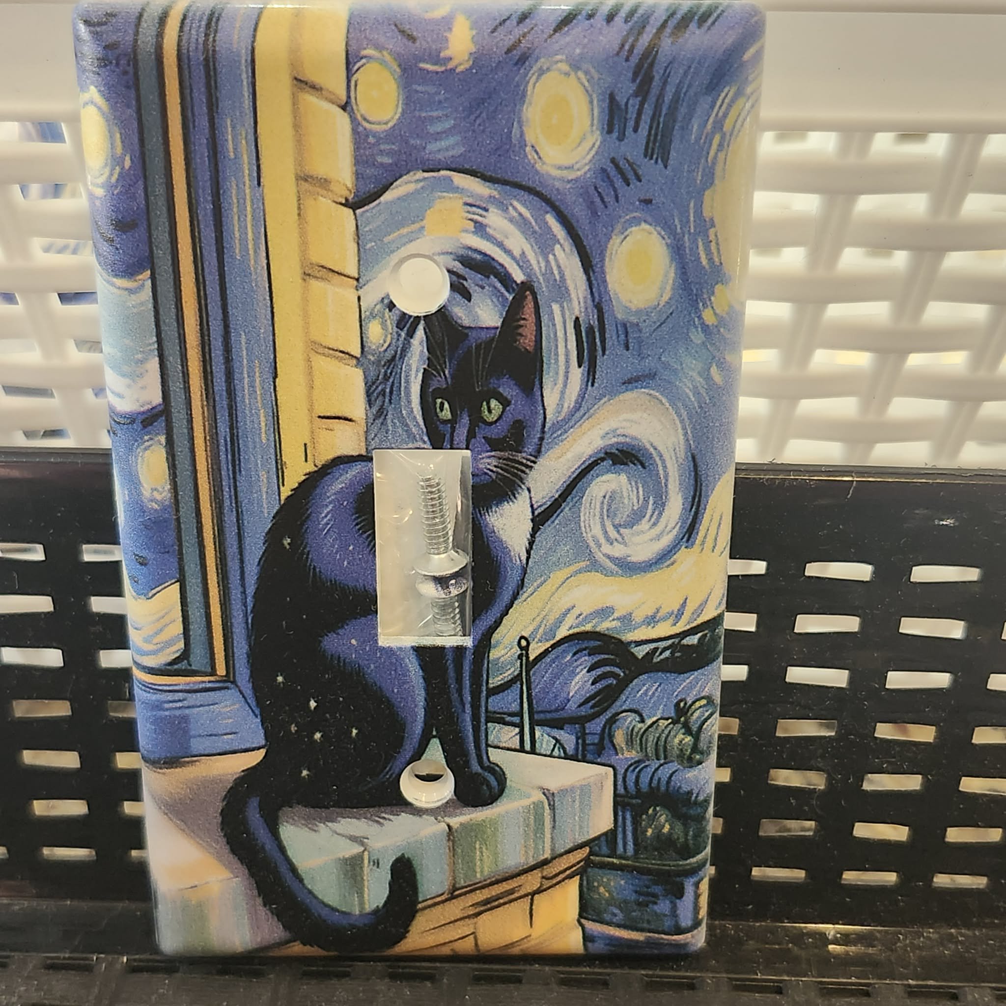 Van Gogh Cat, 1 Gang Toggle Switch Plate