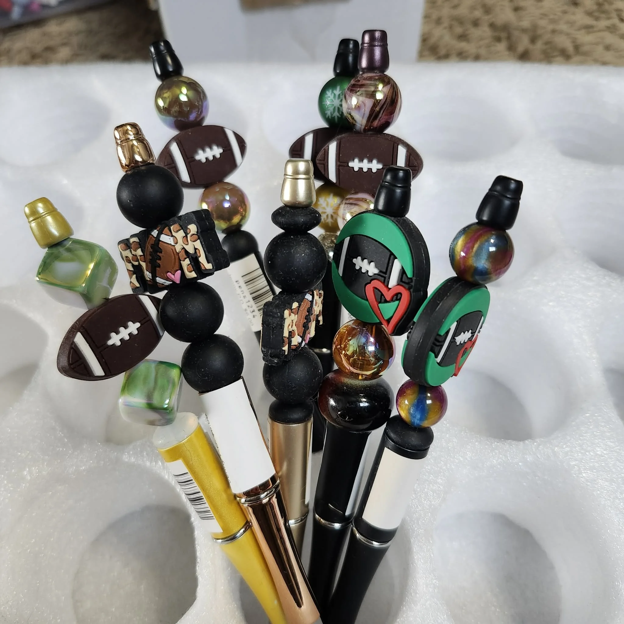 Football Themed Pens by Jenny