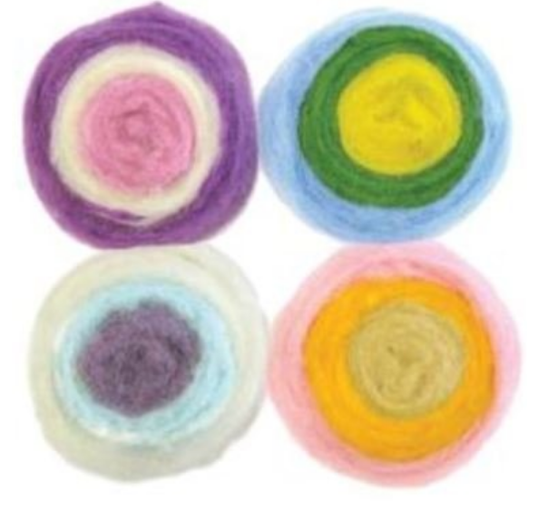 Dimensions Multi-color Roving Rolls for Needle Felting , Taeolin's Artifacts
