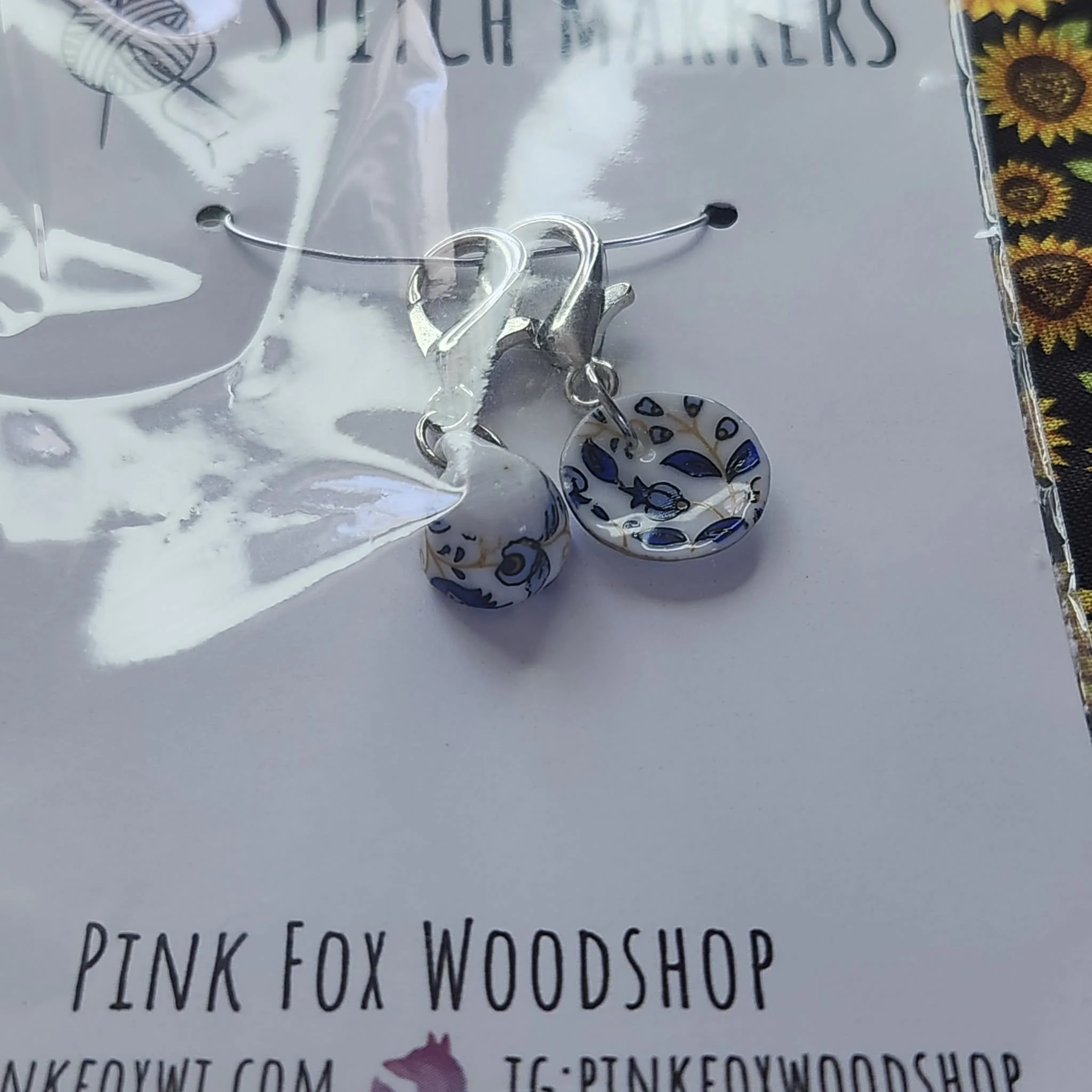 Tea Time Stitch Markers by Pink Fox Wood Shop