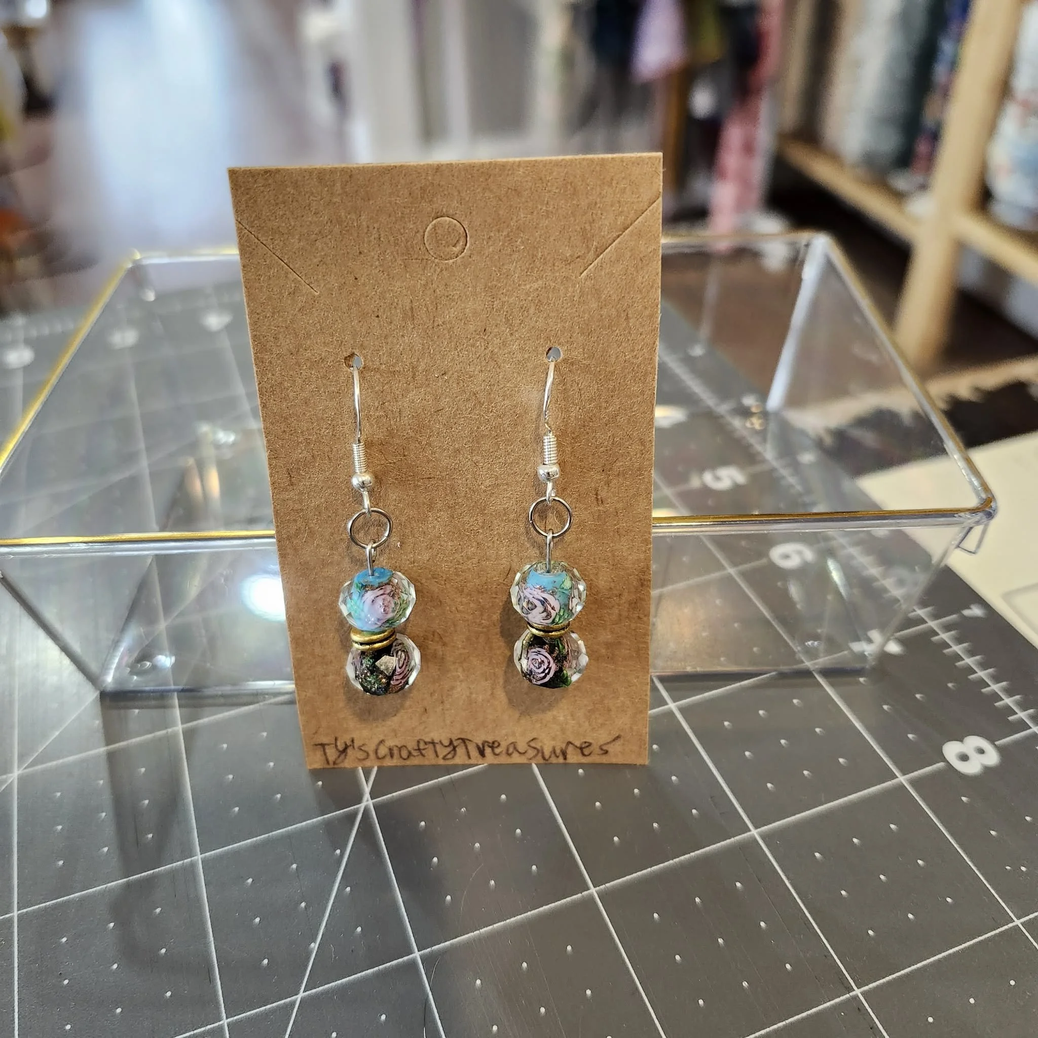 Purple Roses Earrings by Ty's Crafty Treasures