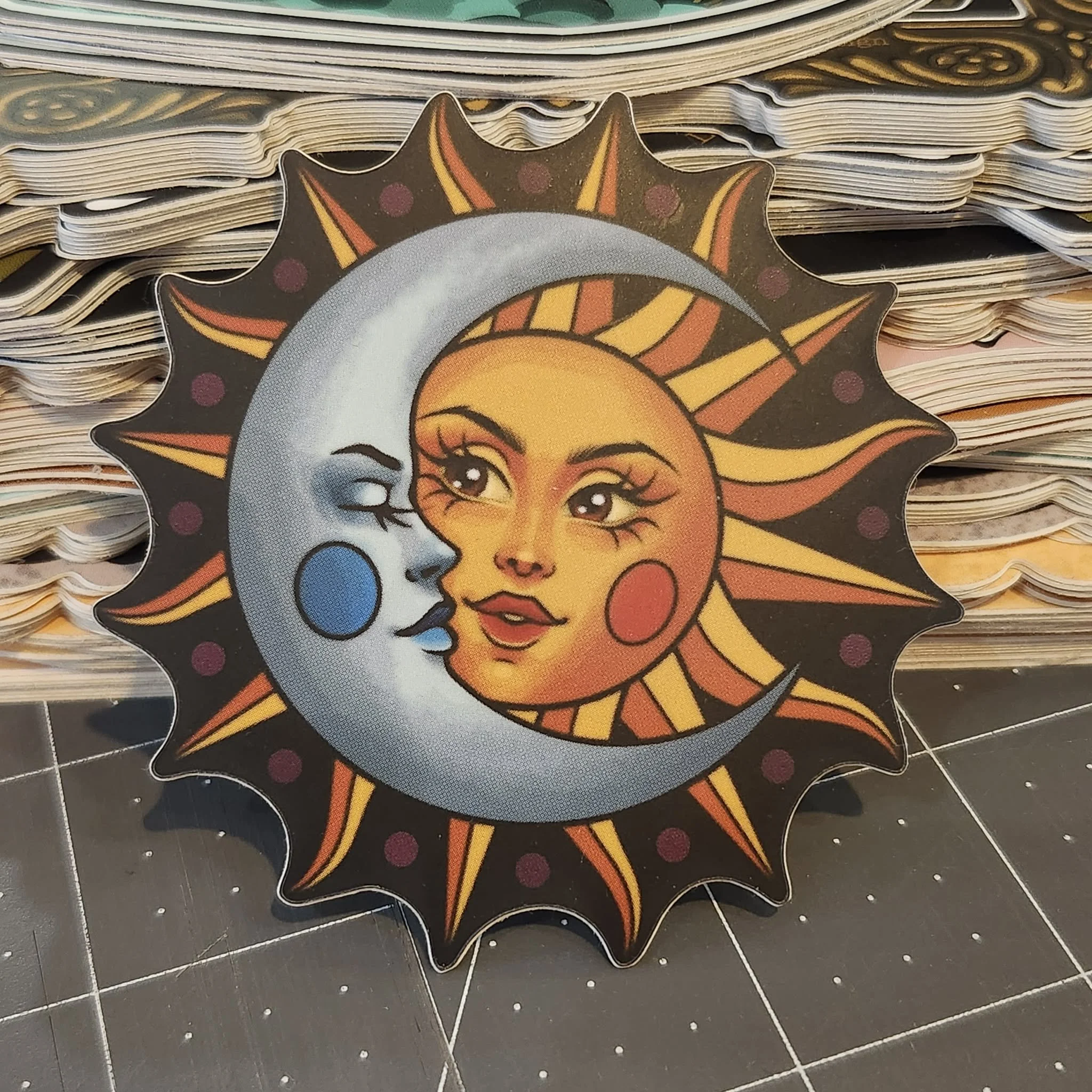 Sun and Moon Stickers by Tattooed Mannequin