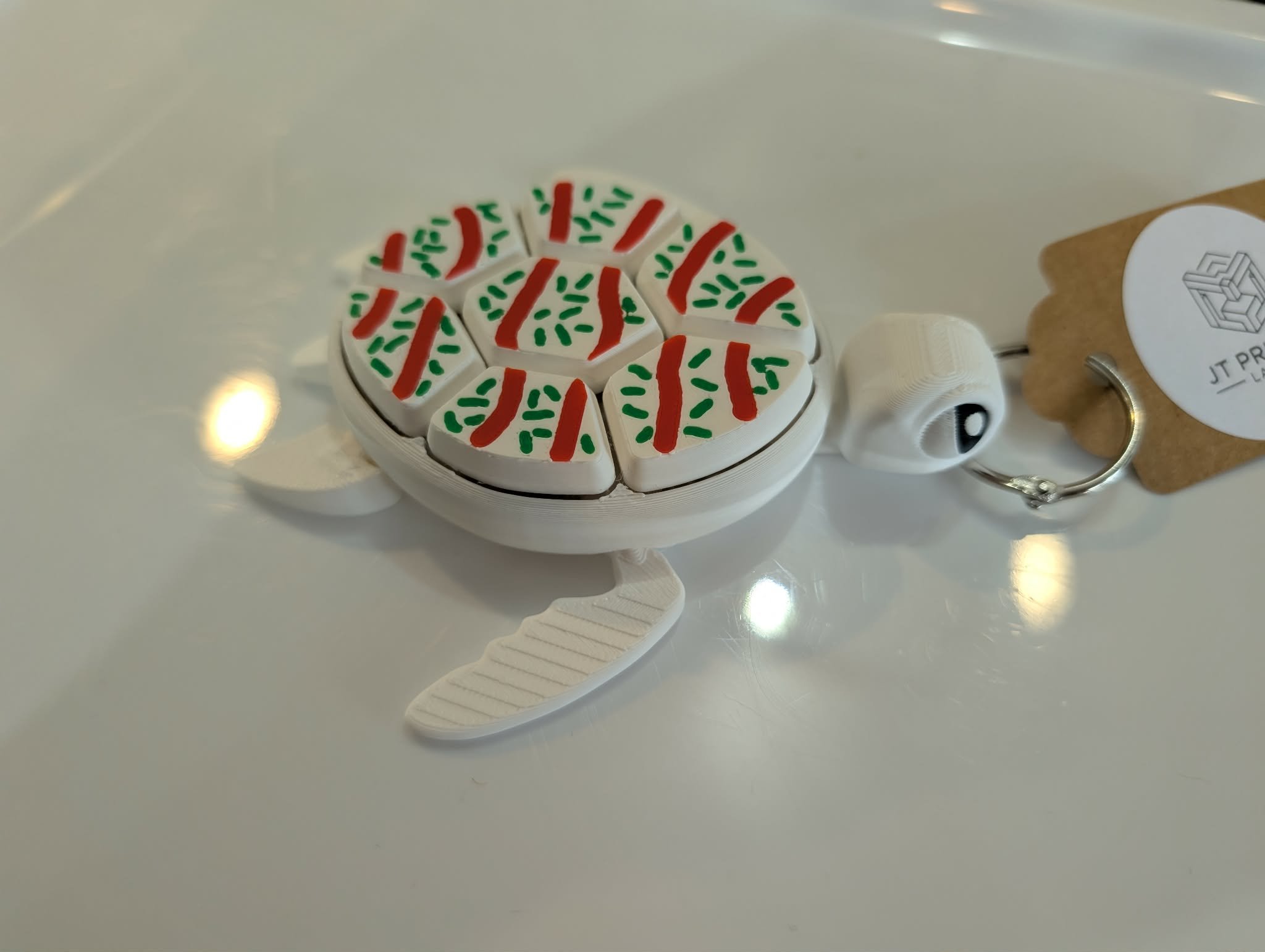 White Turtle Clicker by JT Printed Layers LLC