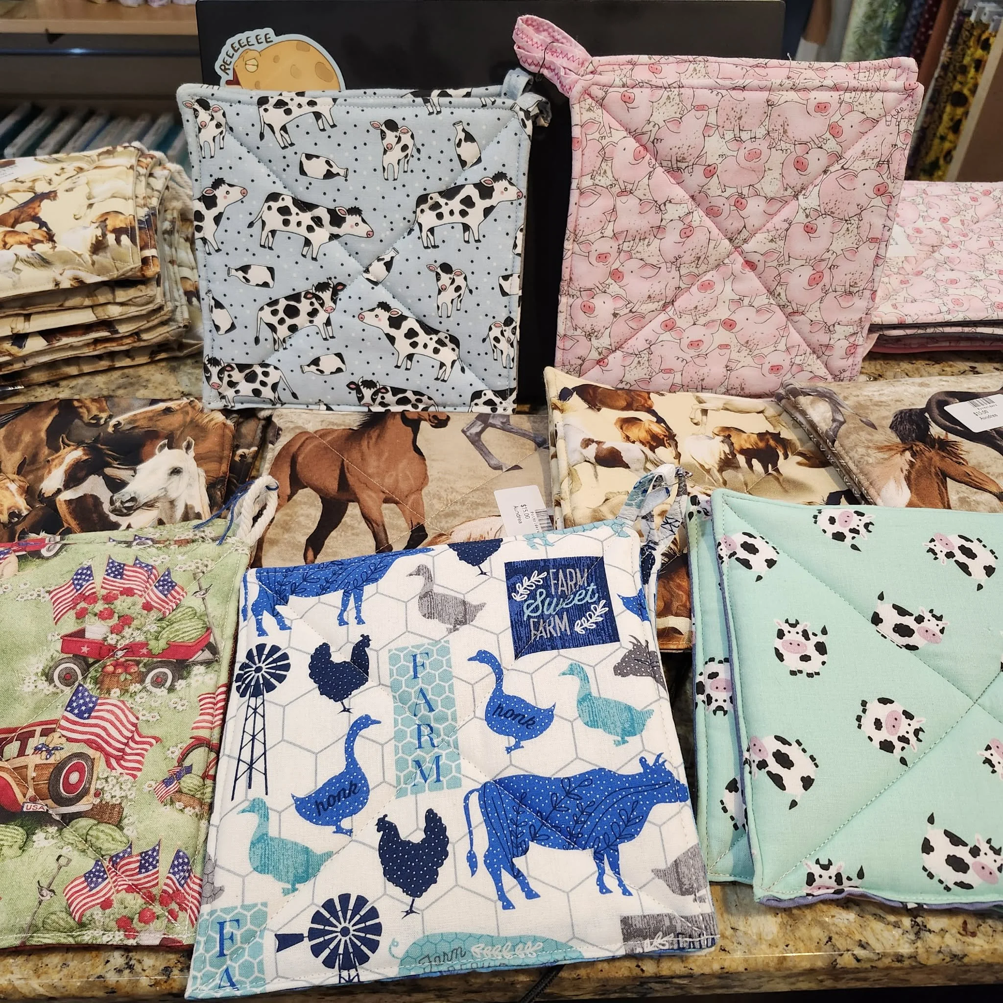 Farm Themed Pot Holders by Aundrea
