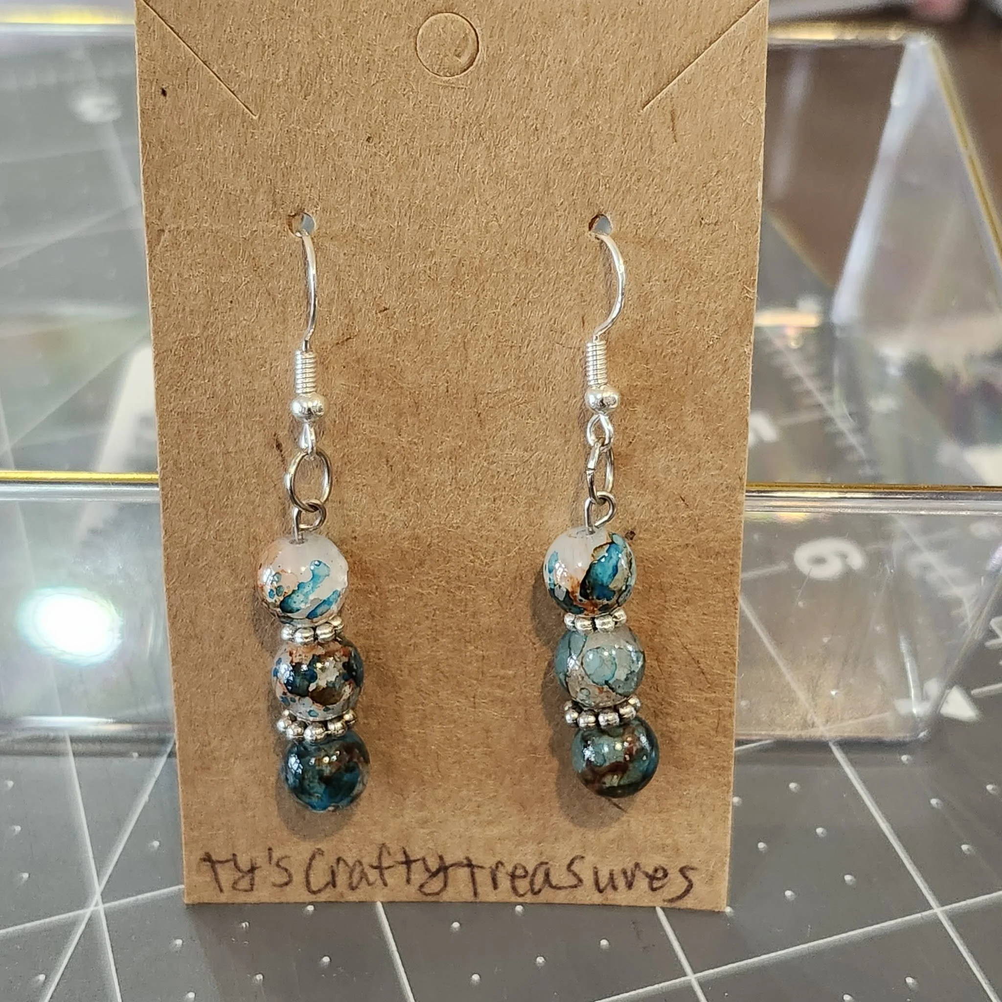 Marble Hang Earrings by Ty's Crafty Treasures