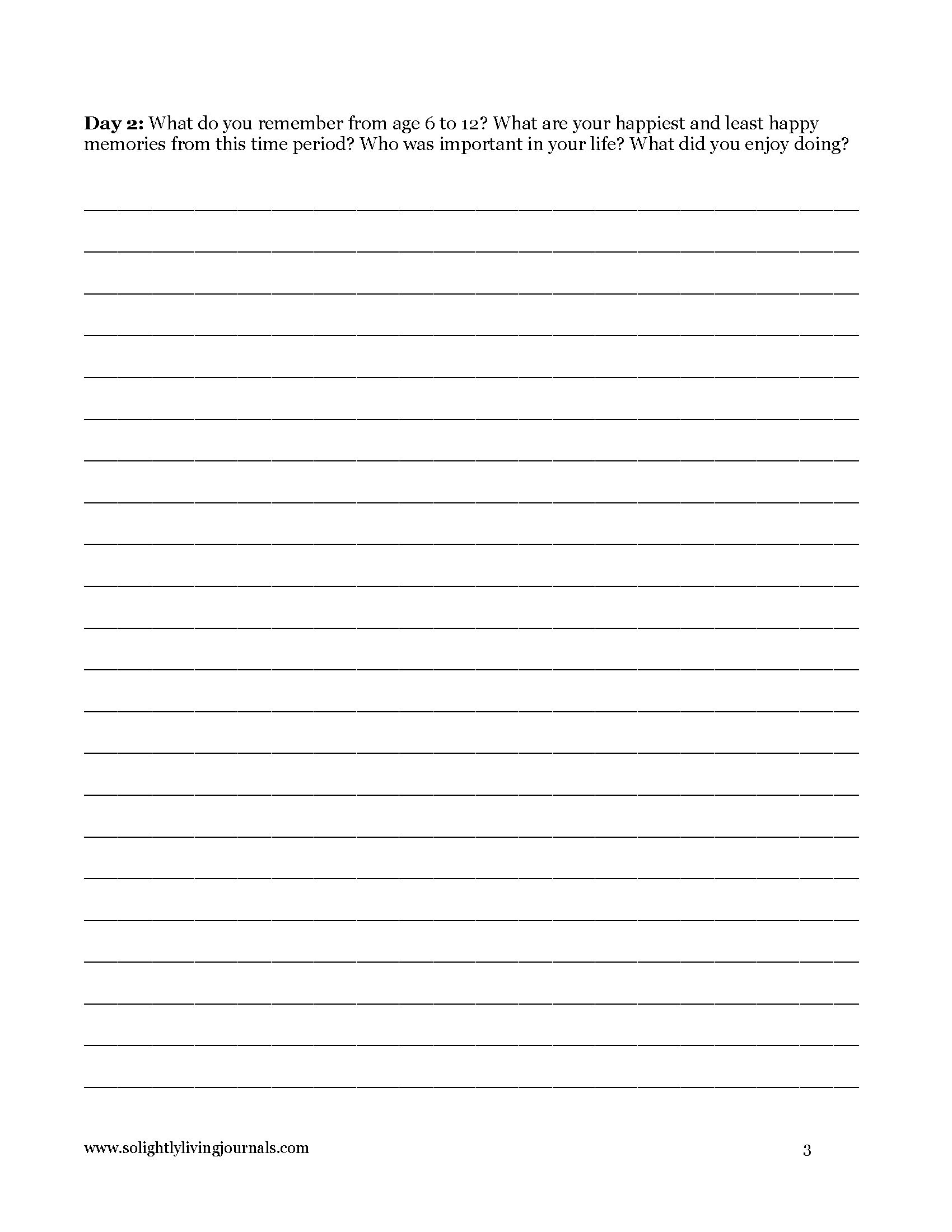 Image page 3 pdf with free printable shadow work journal. Journal prompt text and blank lines.