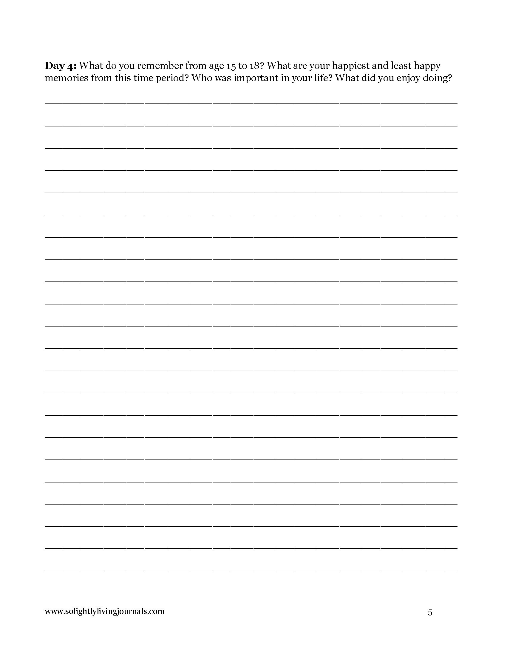 Image page 5 pdf with free printable shadow work journal. Journal prompt text and blank lines.