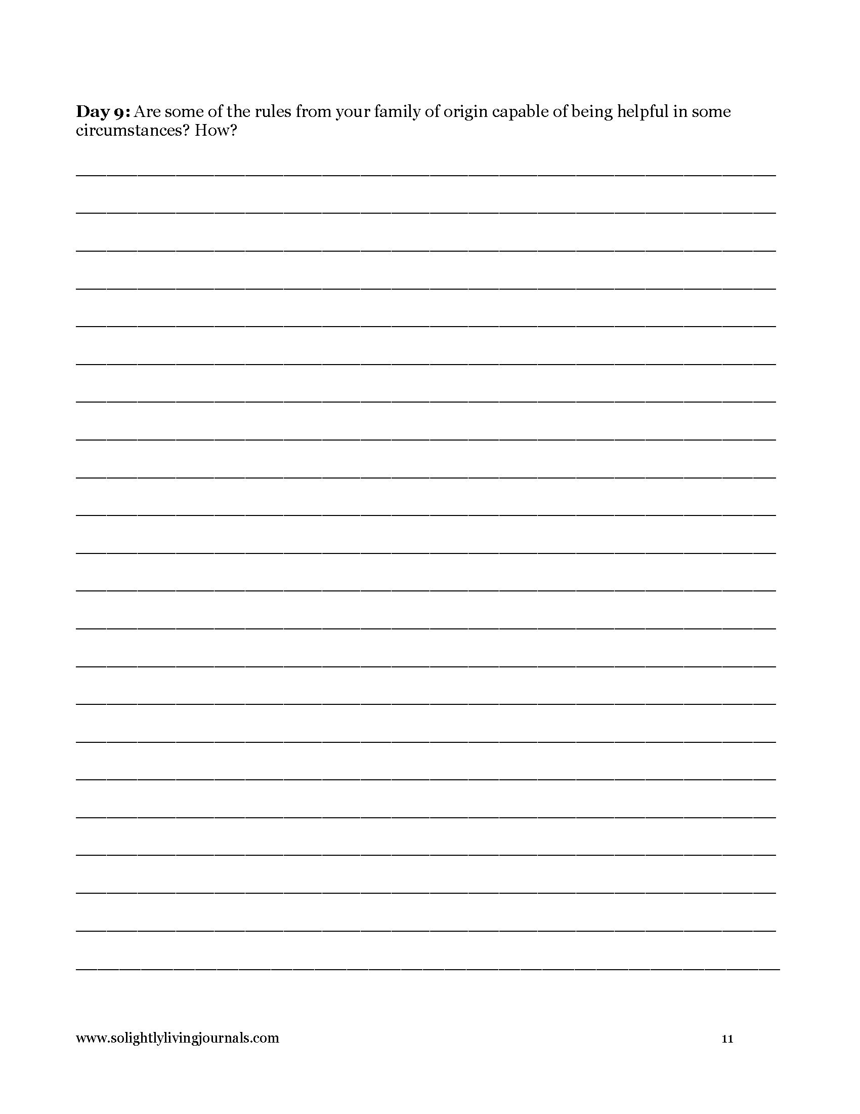 Image page 11 pdf with free printable shadow work journal. Journal prompt text and blank lines.