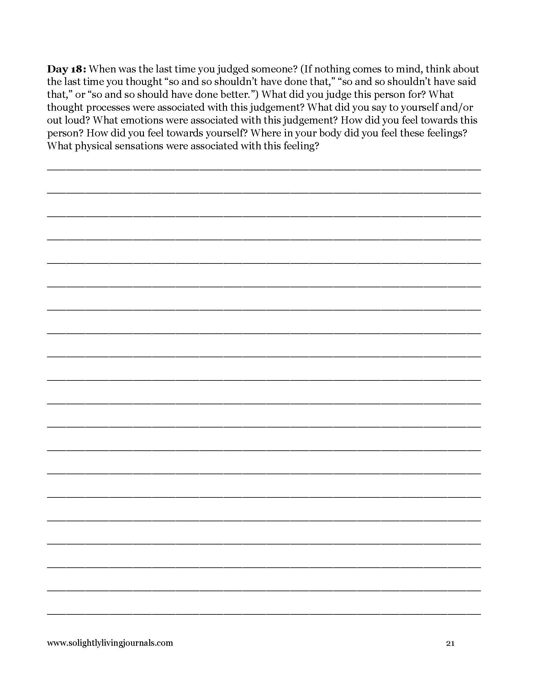 Image page 21 pdf with free printable shadow work journal. Journal prompt text and blank lines.