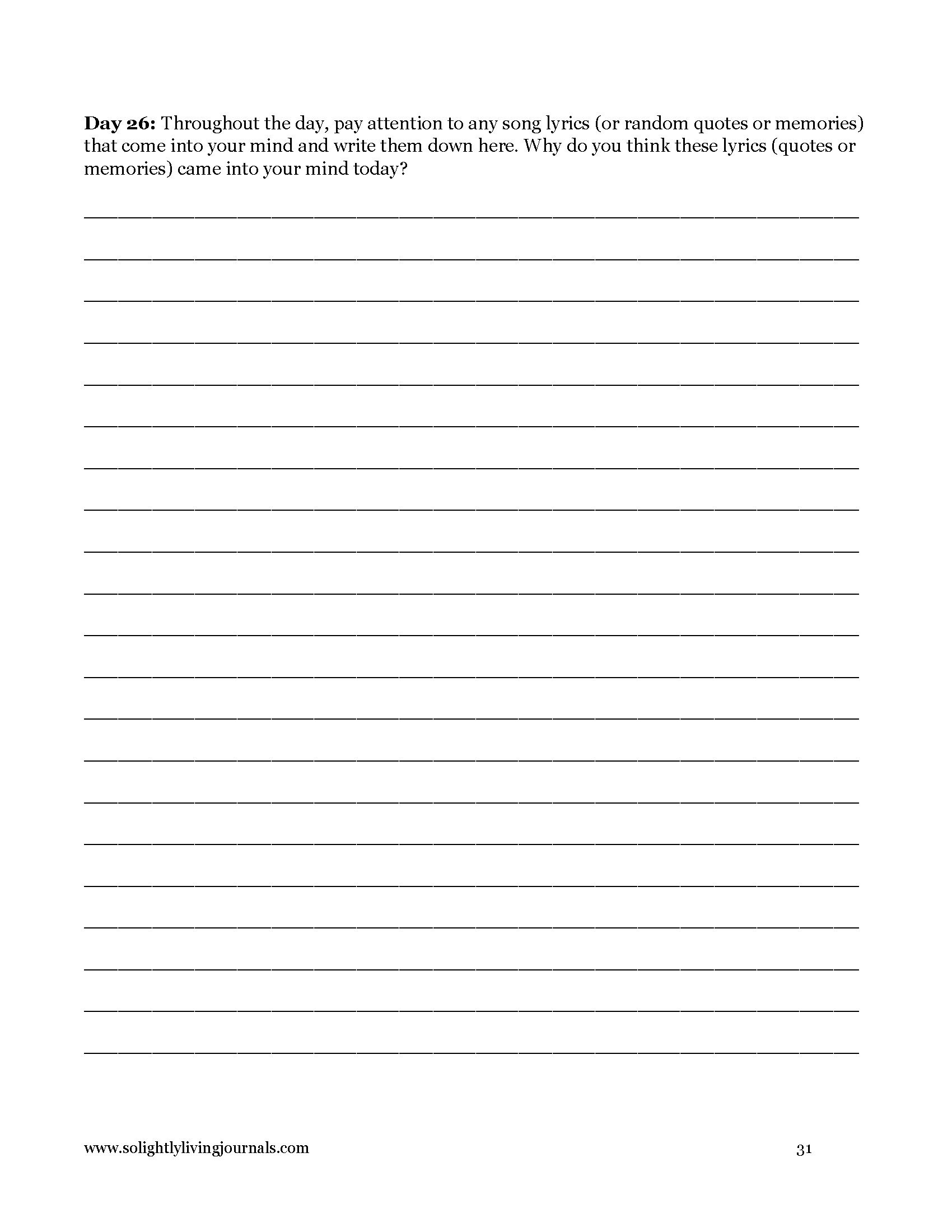Image page 31 pdf with free printable shadow work journal. Journal prompt text and blank lines.