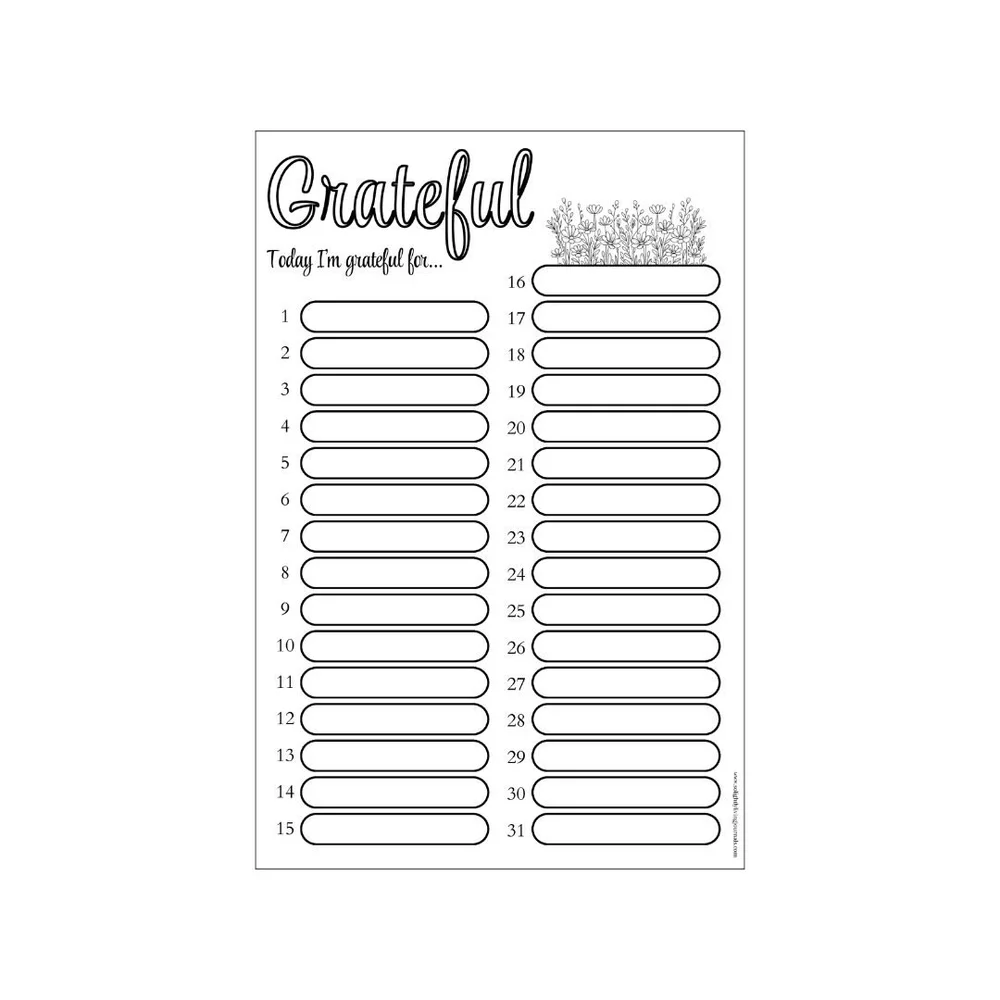 Free Gratitude Bullet Journal Page Printable | Free Bullet Journal 