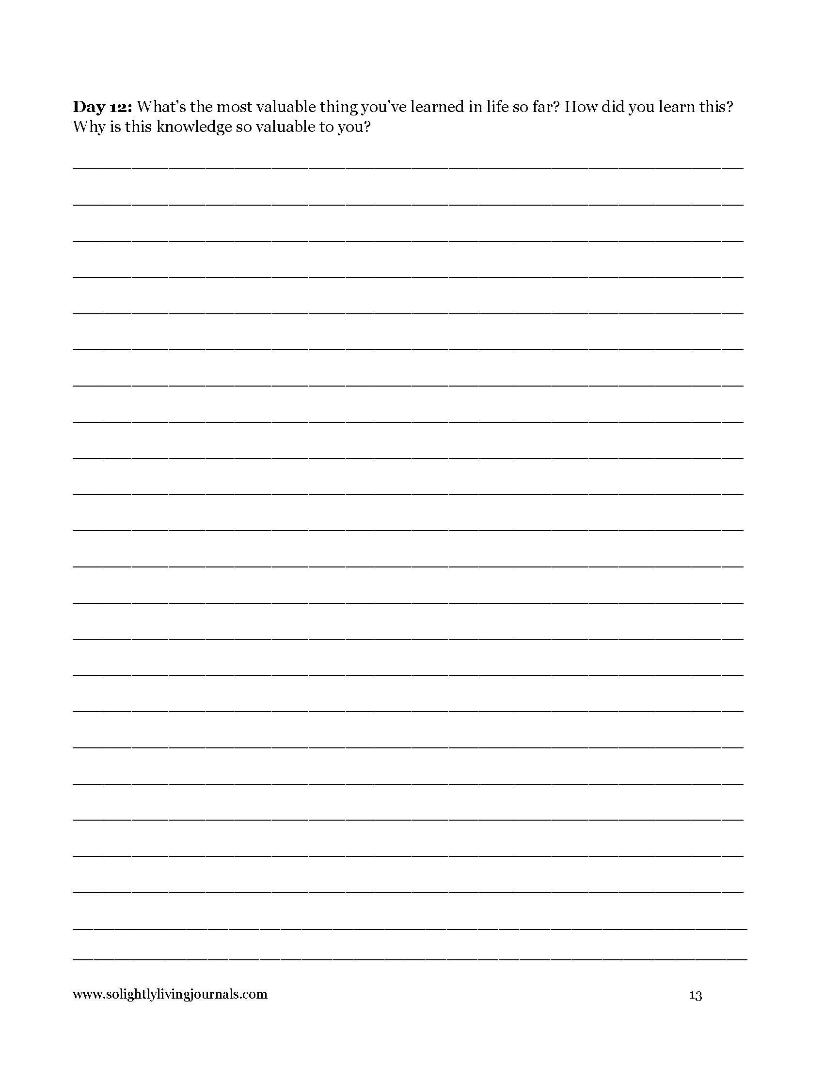 Free printable journal pages for self reflection page 13.