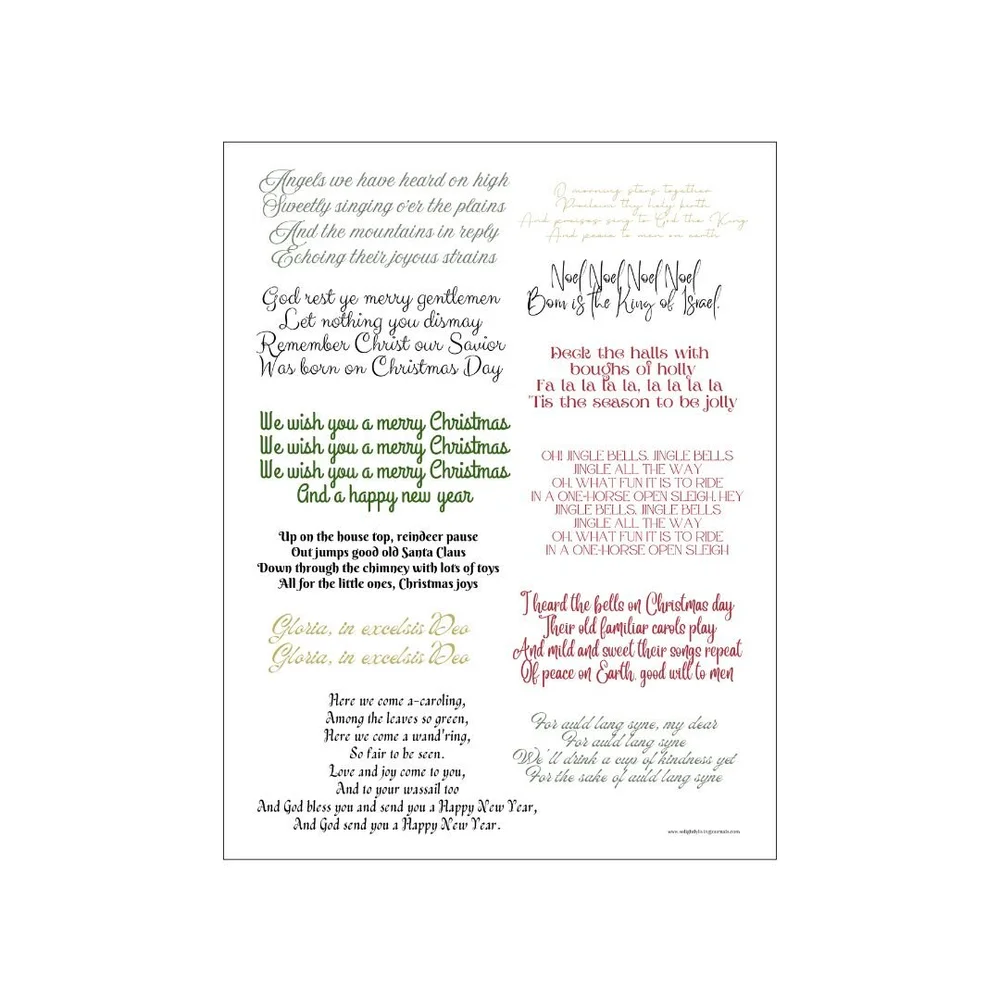 free printable christmas music lyrics | free printable junk