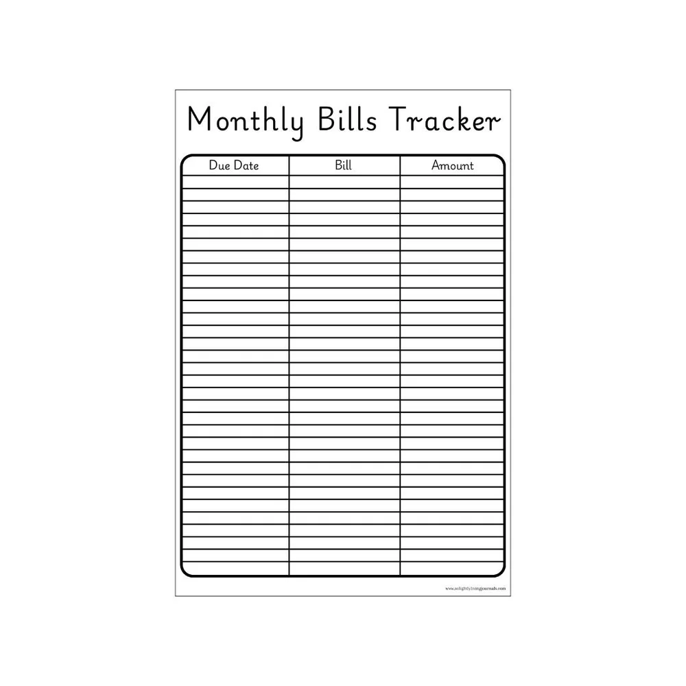 free bill tracker printable | free bullet journal printables