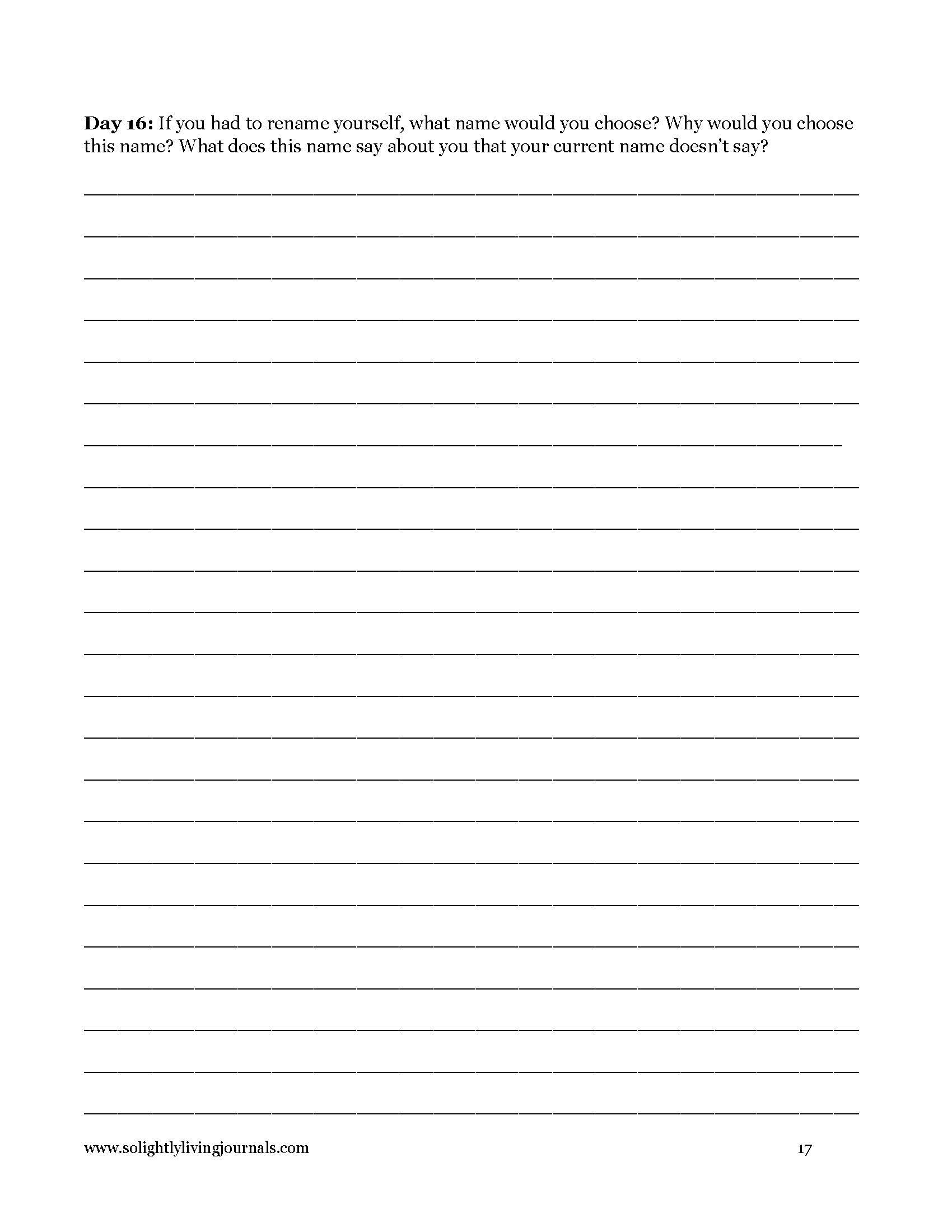Free printable journal pages for self reflection page 17.