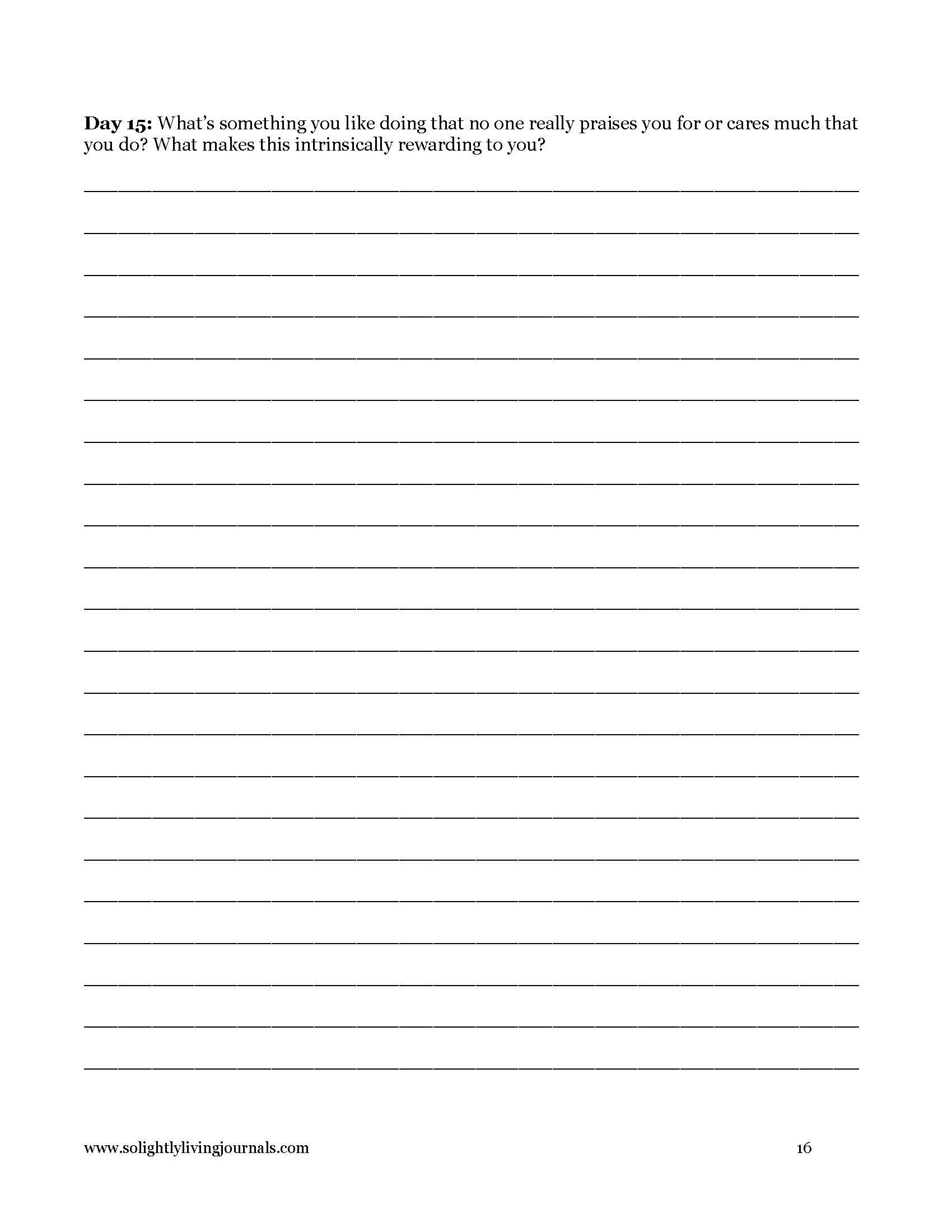 Free printable journal pages for self reflection page 16.